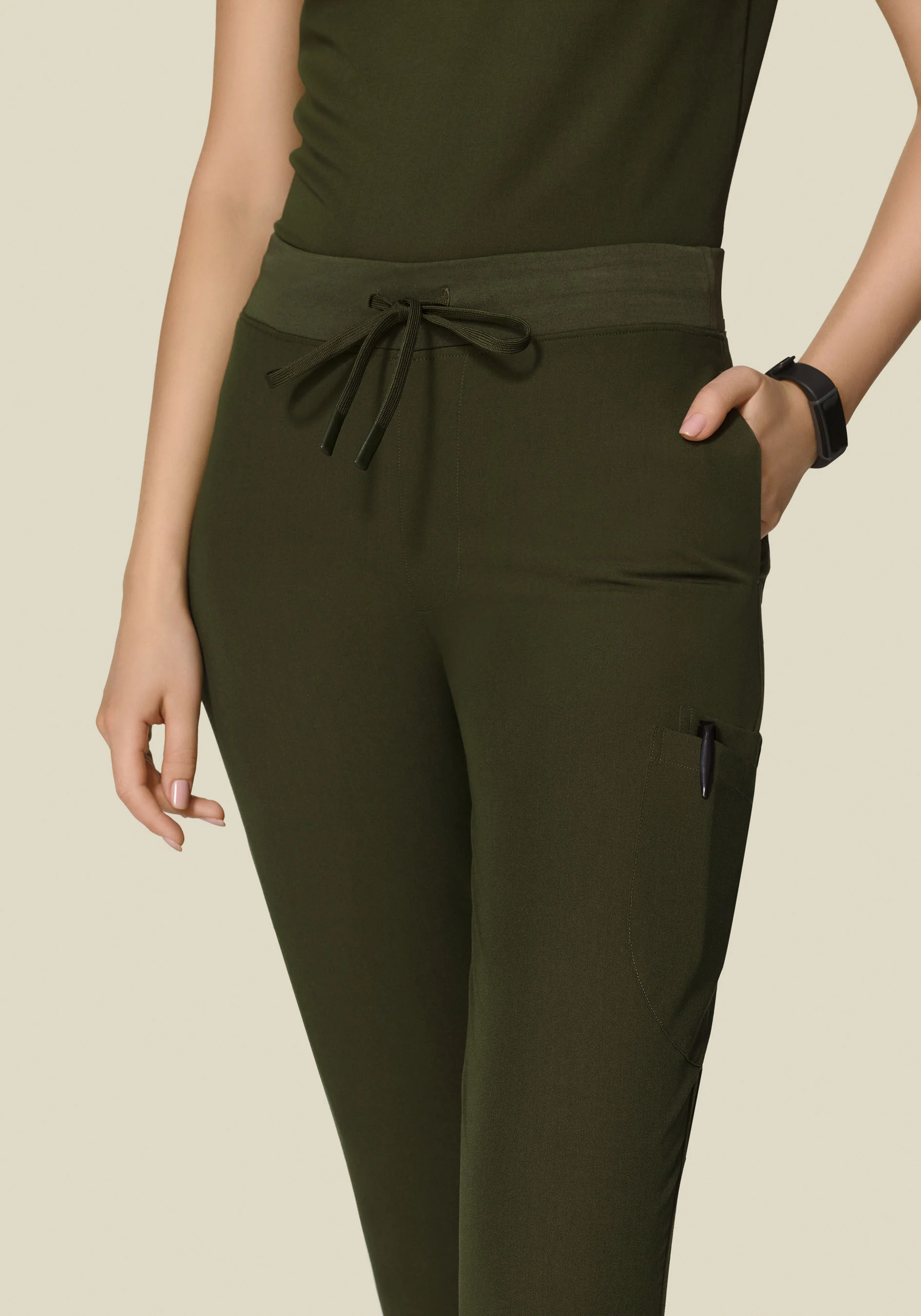 6 Pocket Slim Pants Olive - Image 4