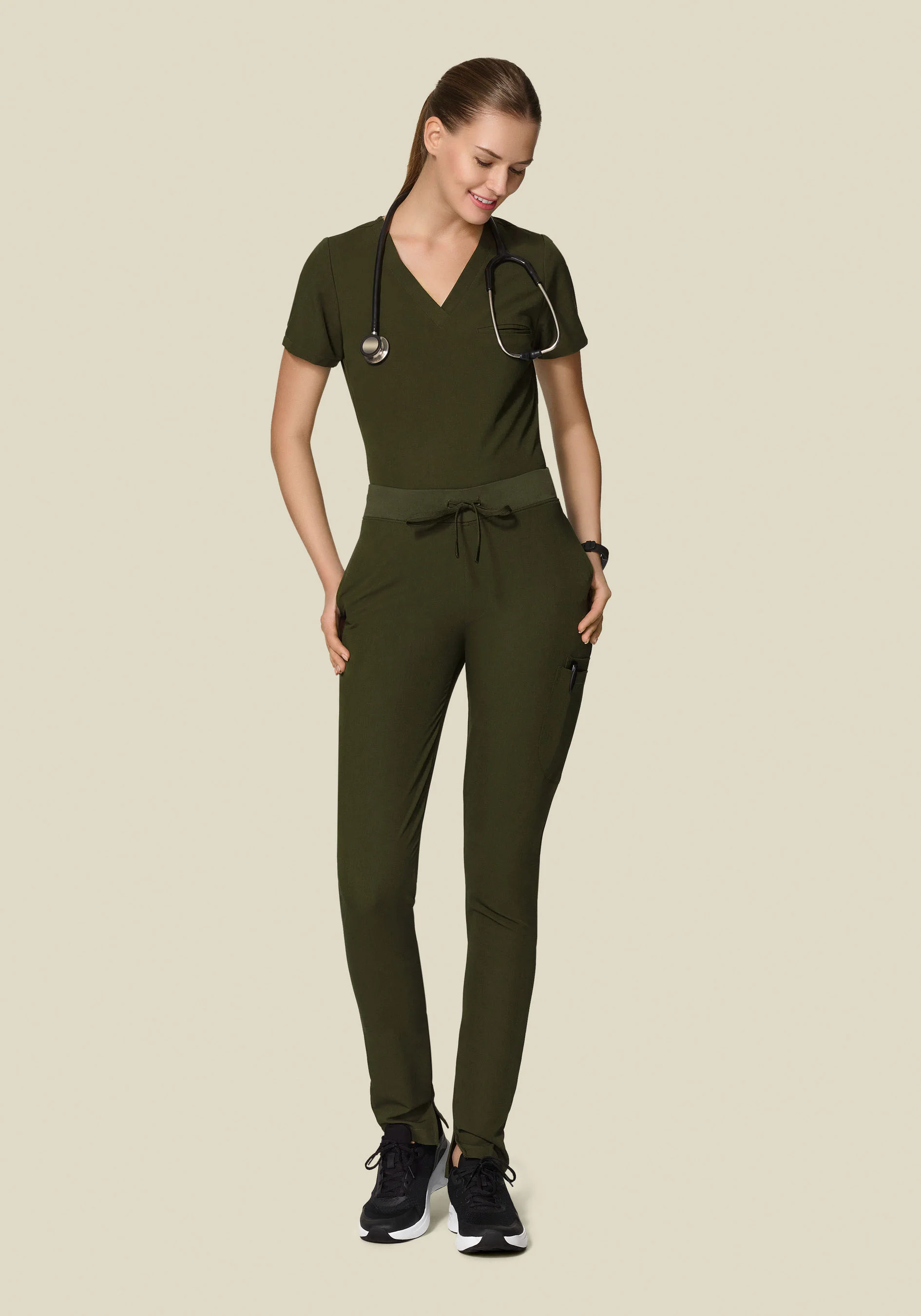6 Pocket Slim Pants Olive - Image 5