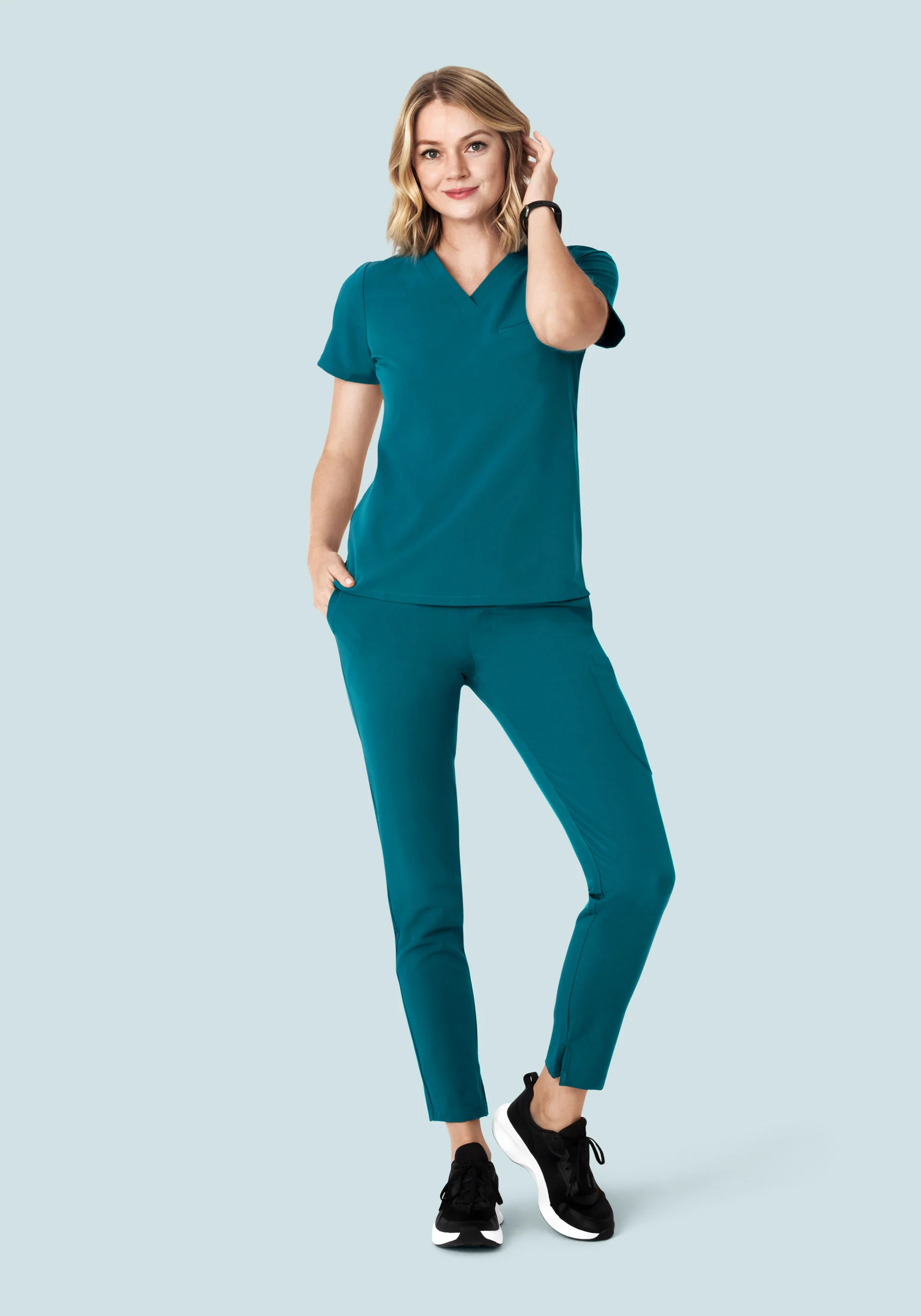 6 Pocket Slim Pants Peacock - Image 3