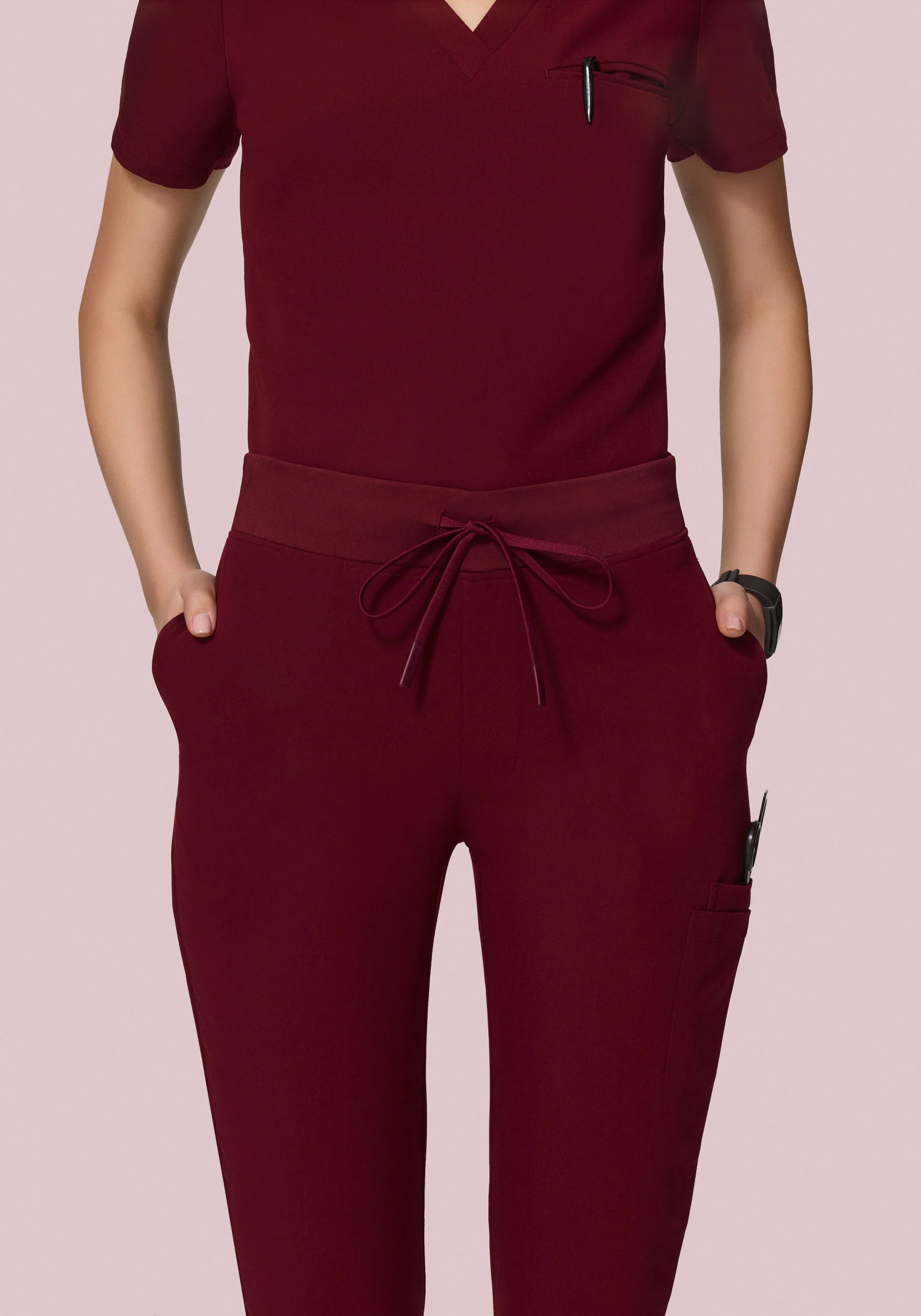 6 Pocket Slim Pants Wine - Image 4
