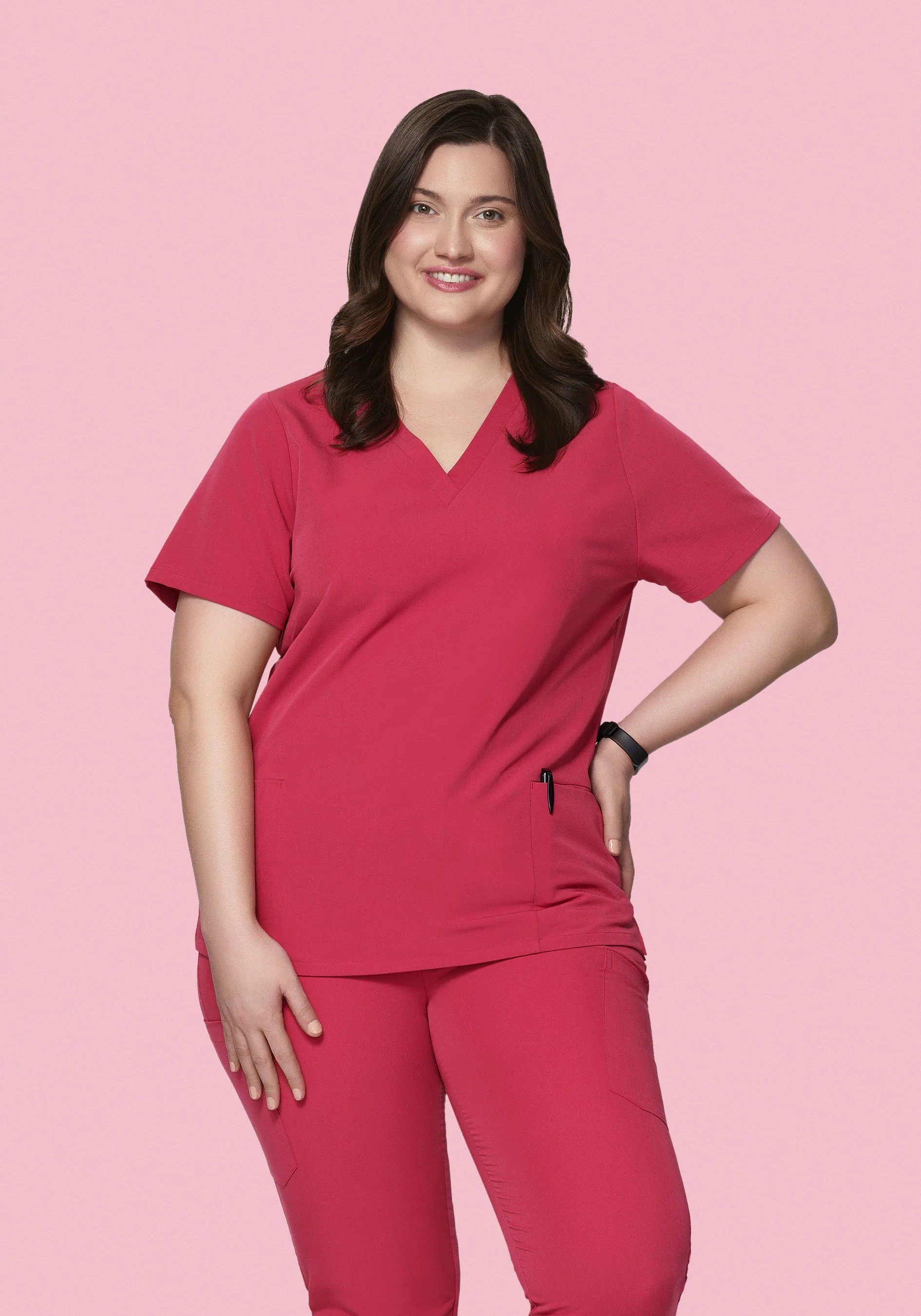 6 Pocket Top Deep Rose - Image 4
