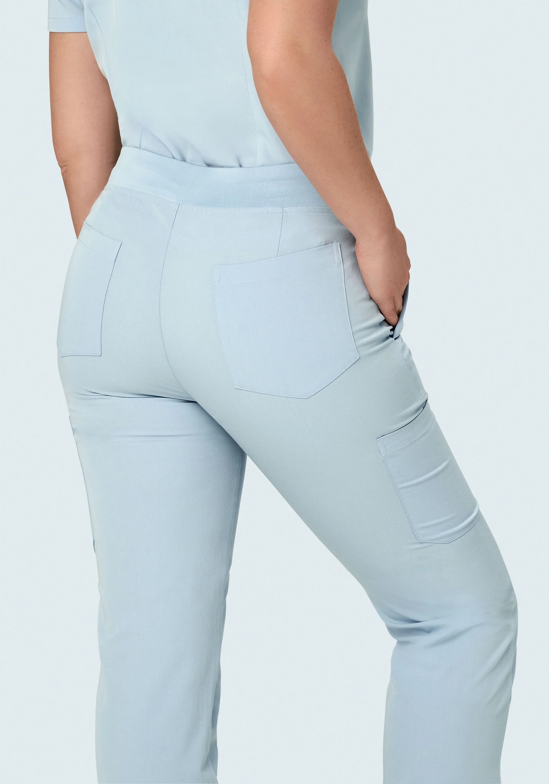 9 Pocket Cargo Pants Powder Blue - Image 4