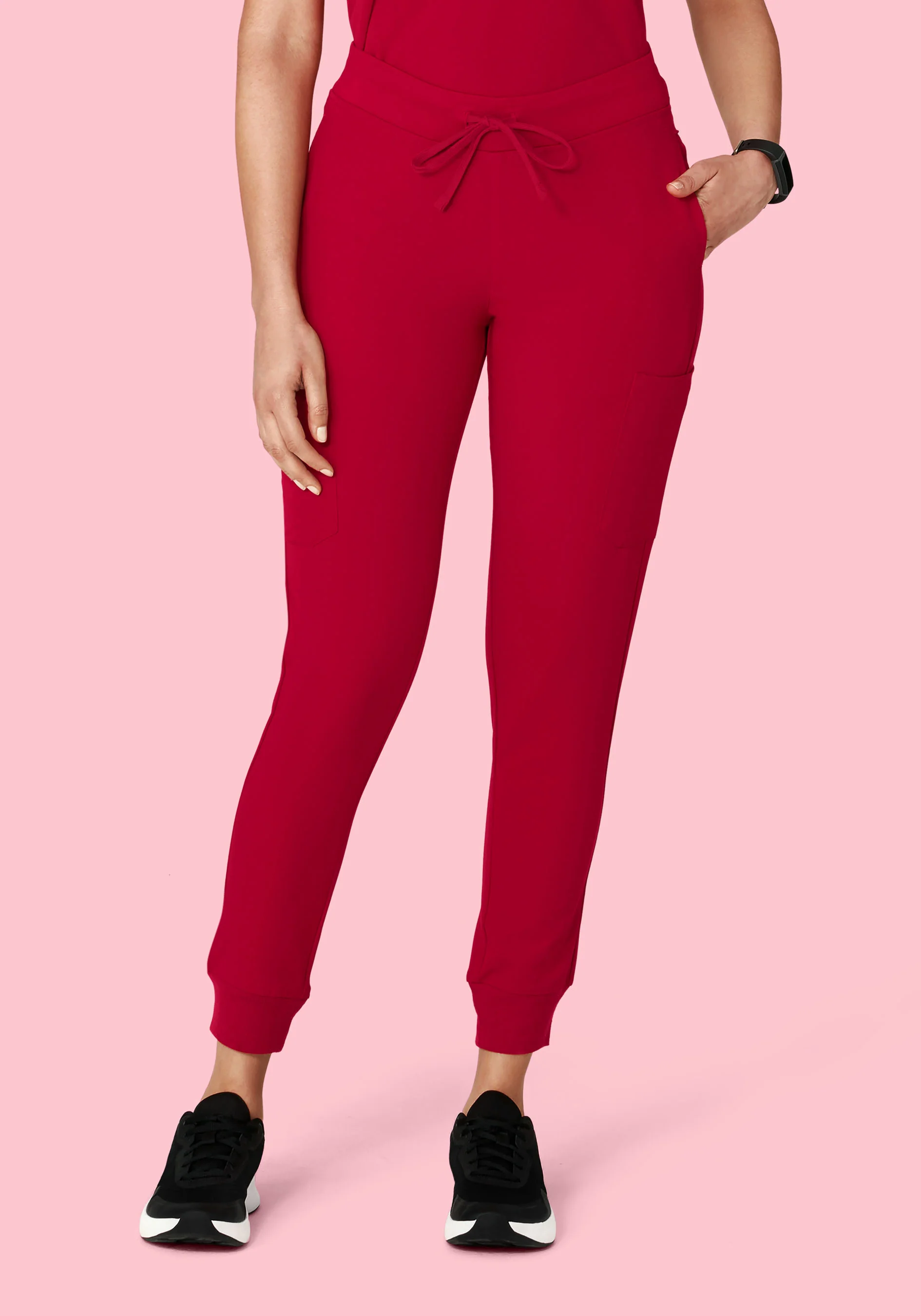 9 Pocket Joggers Crimson