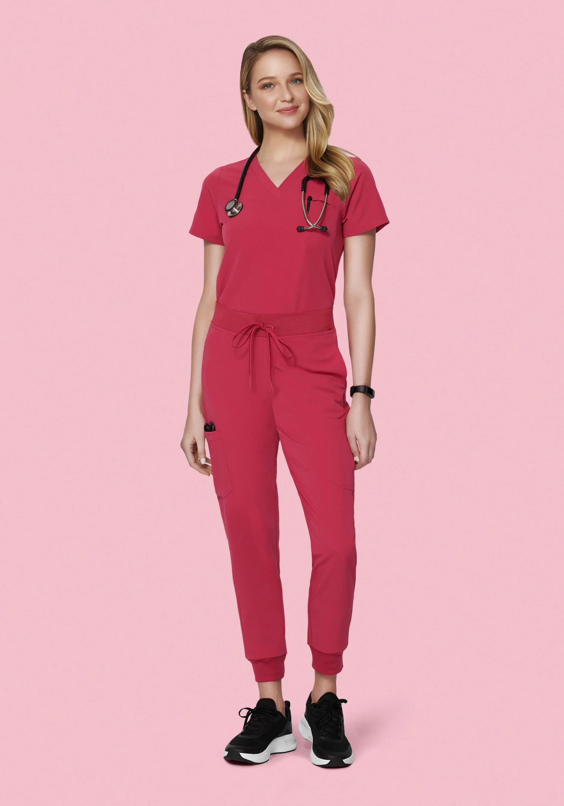 9 Pocket Joggers Deep Rose - Image 2
