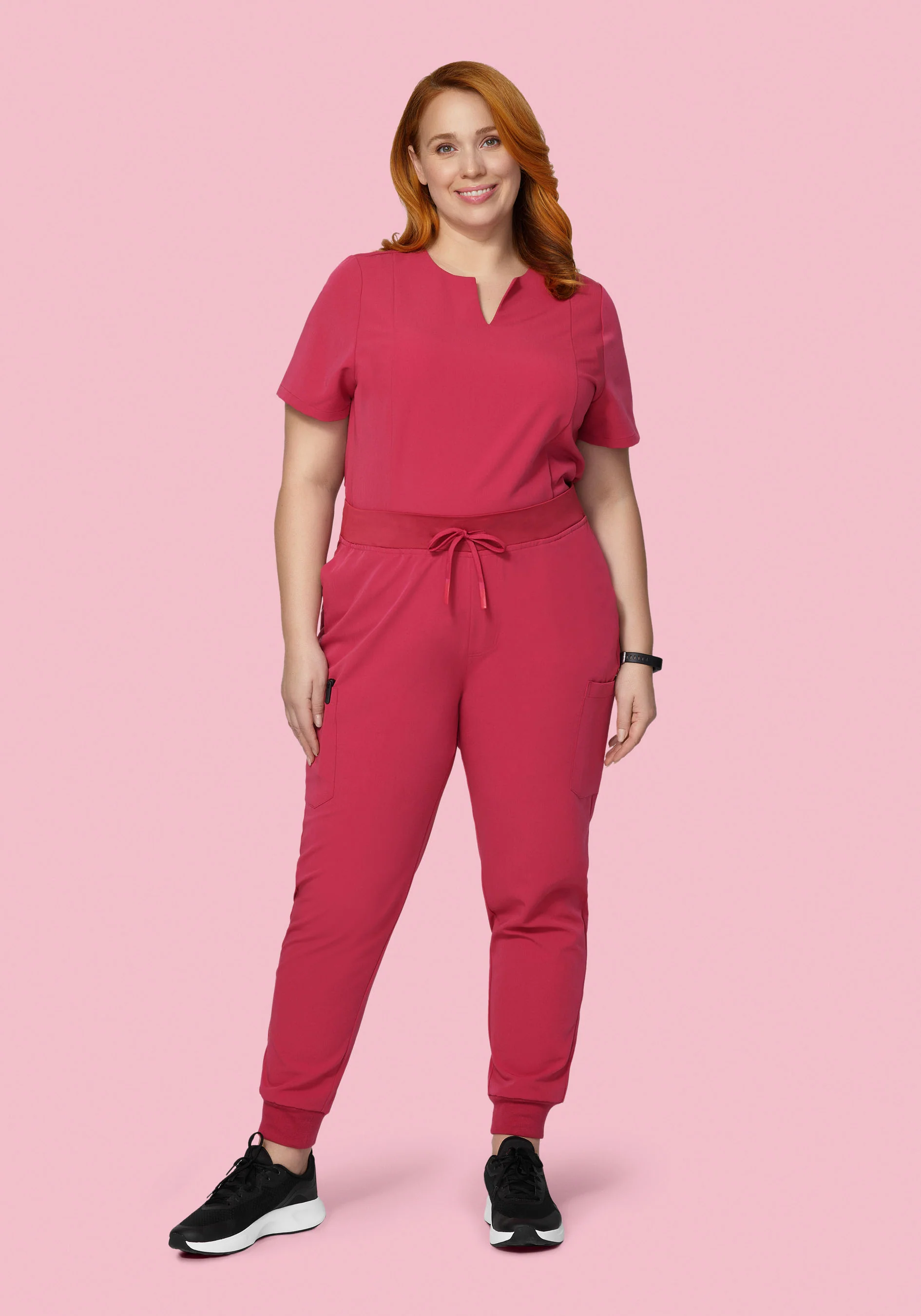 9 Pocket Joggers Deep Rose - Image 4