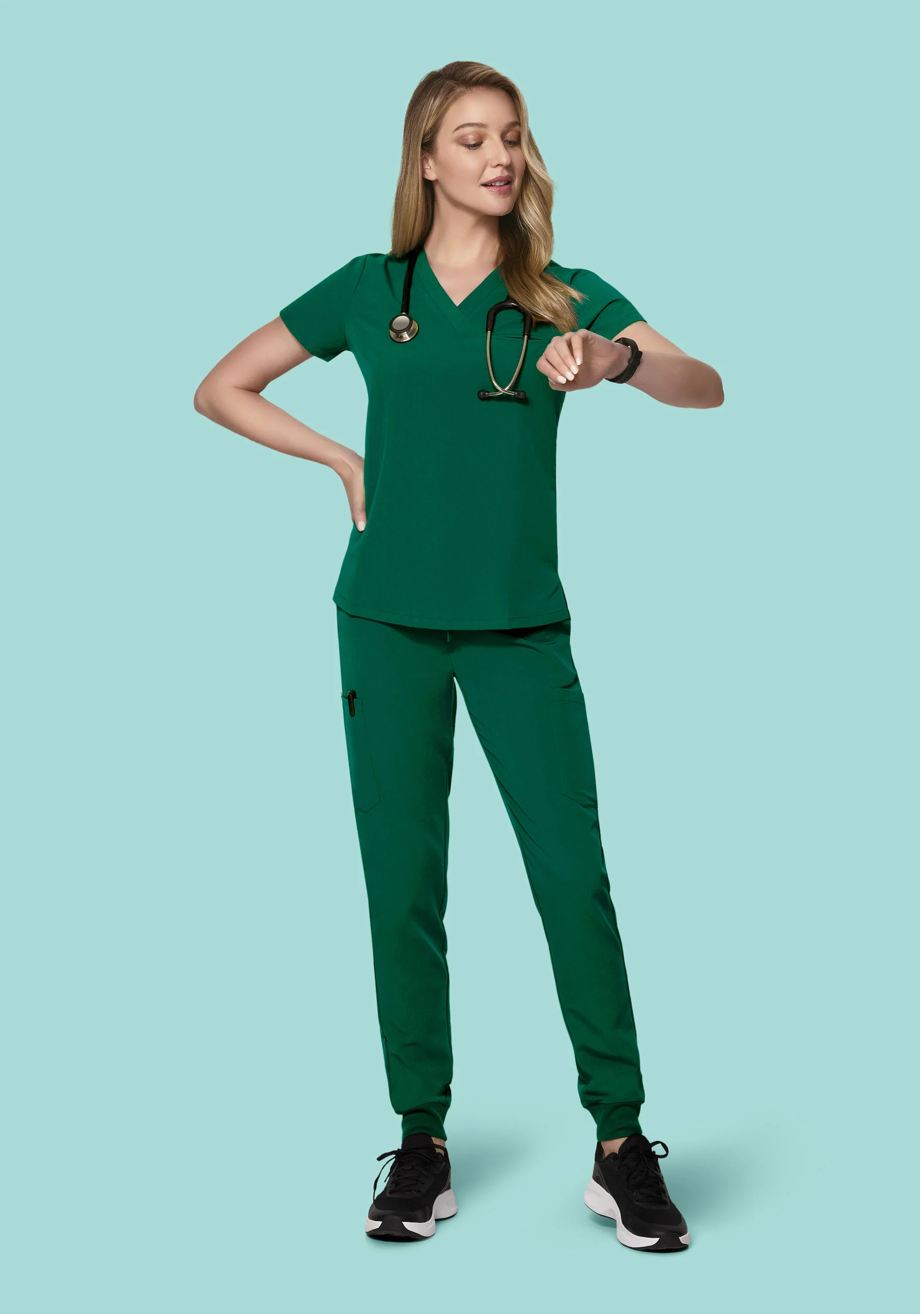 9 Pocket Joggers Hunter Green - Image 4