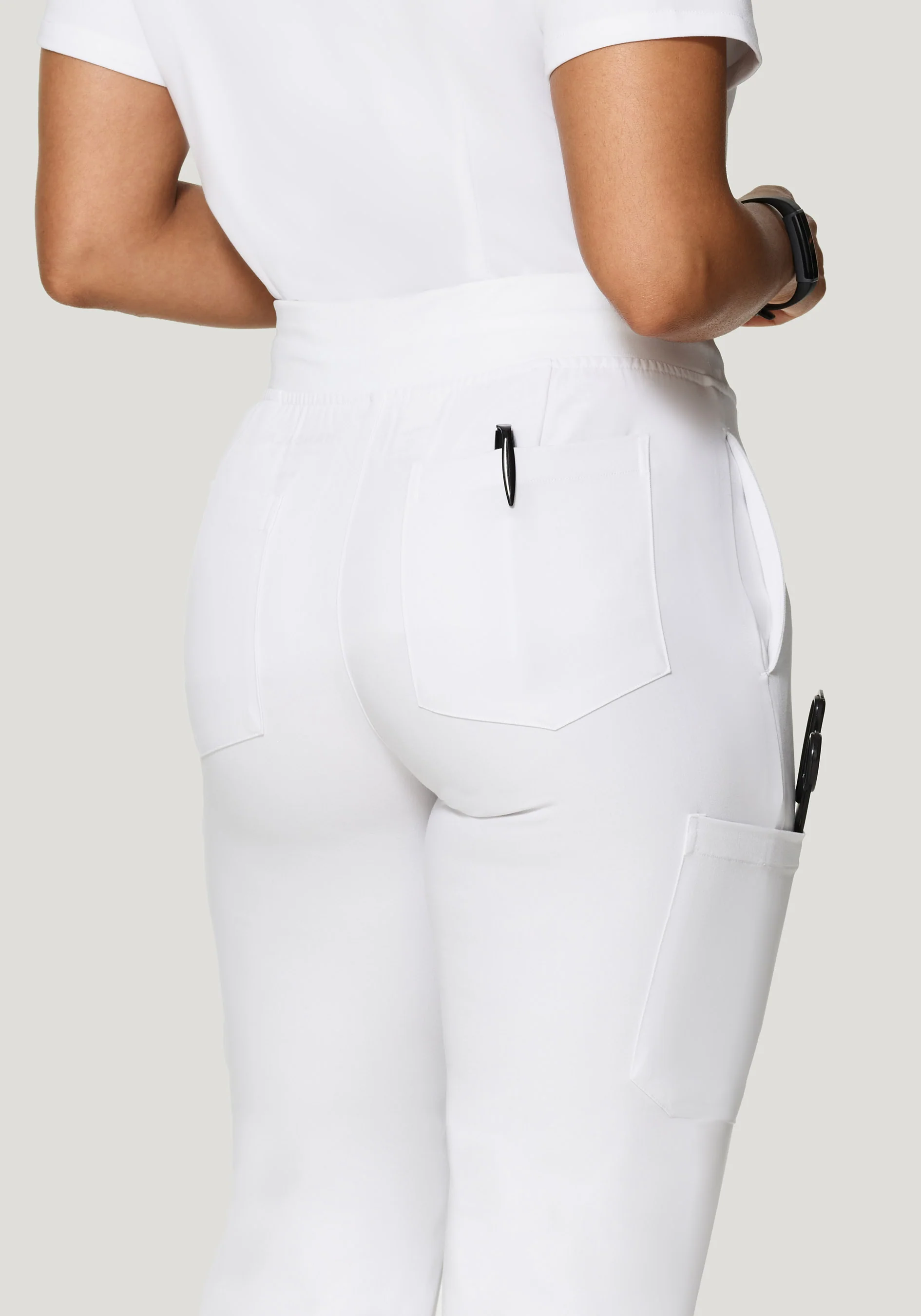 9 Pocket Joggers White - Image 4