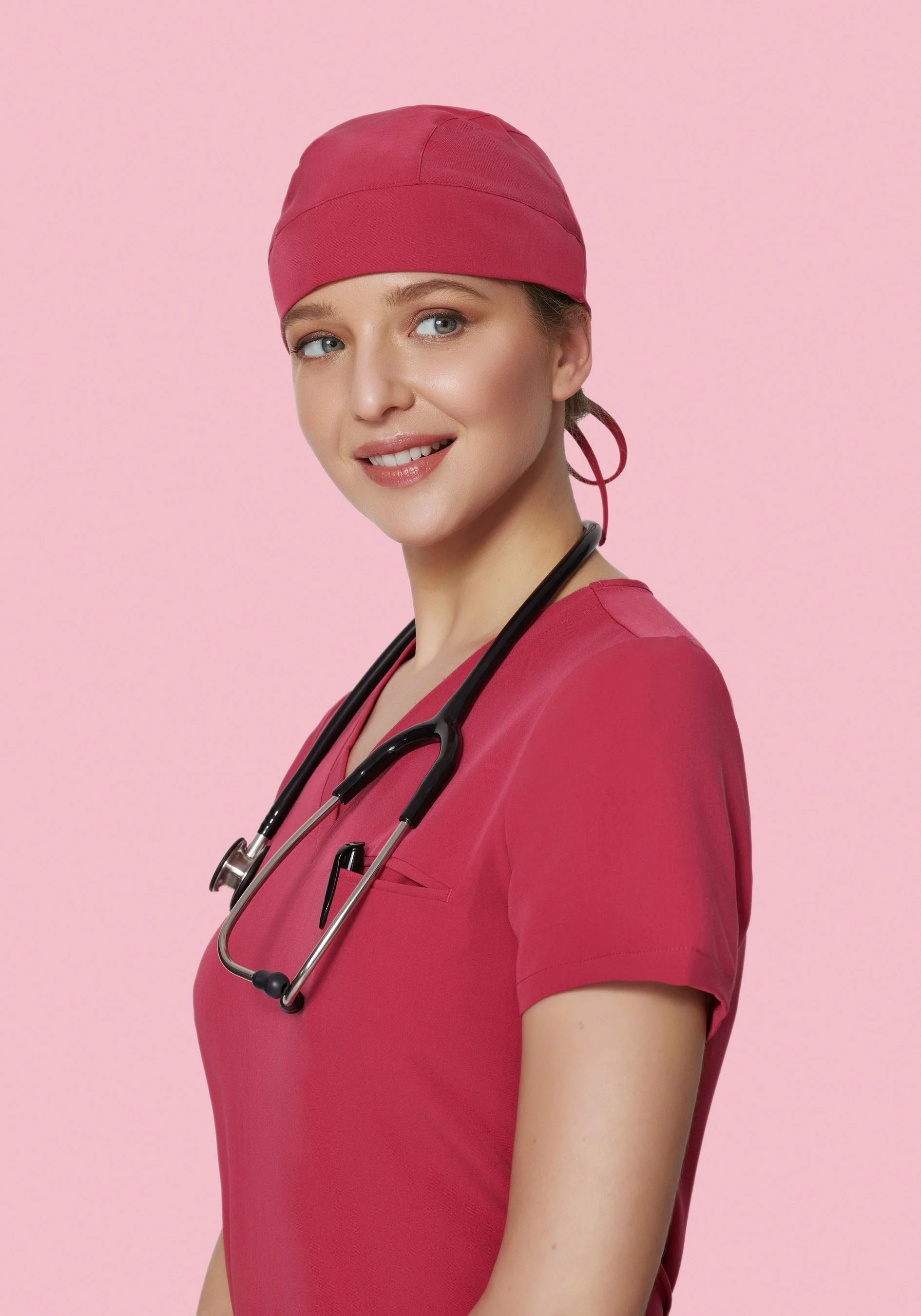 Contemporary Scrub Cap Deep Rose