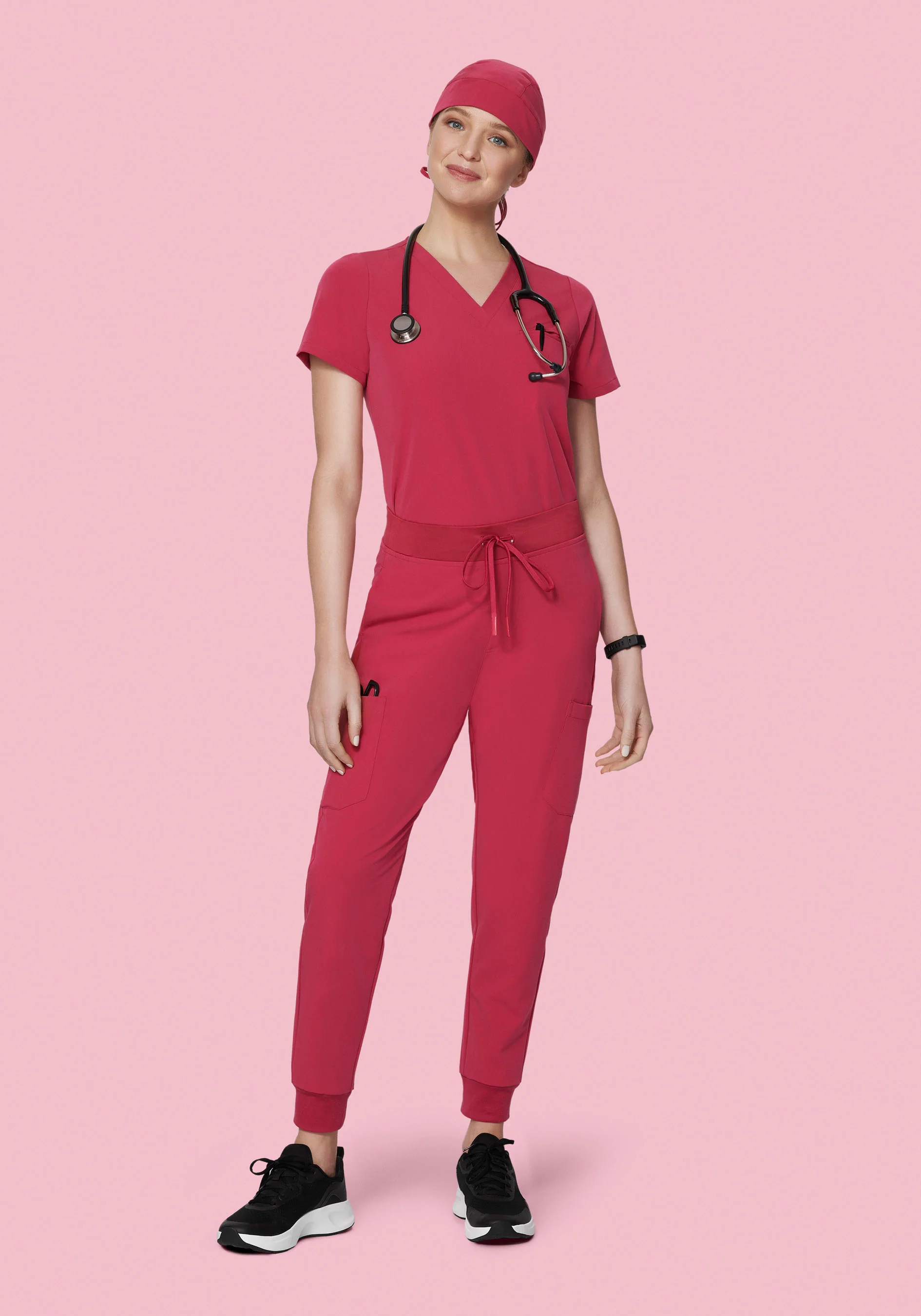Contemporary Scrub Cap Deep Rose - Image 3