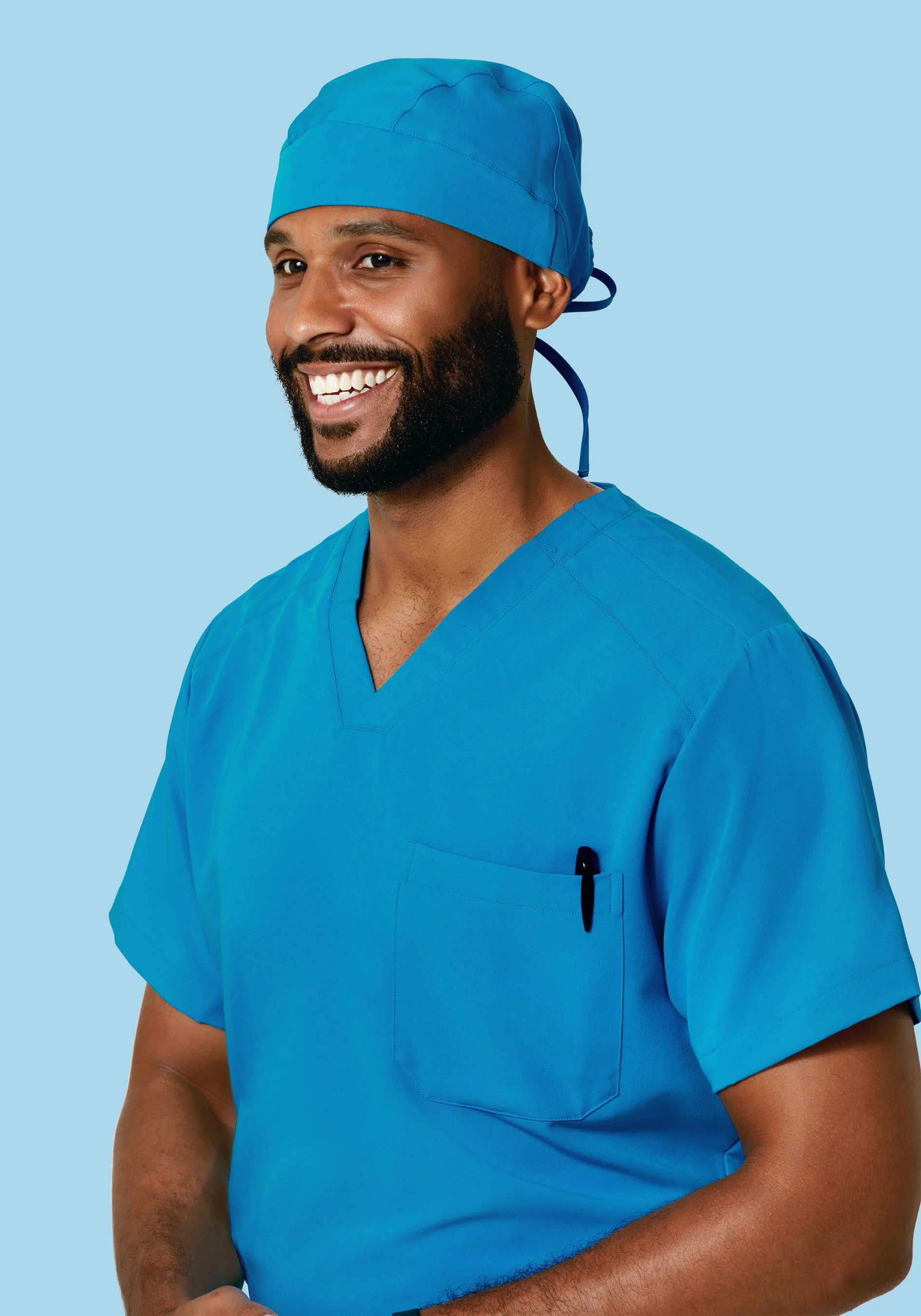 Contemporary Scrub Cap Electric Blue - Image 3