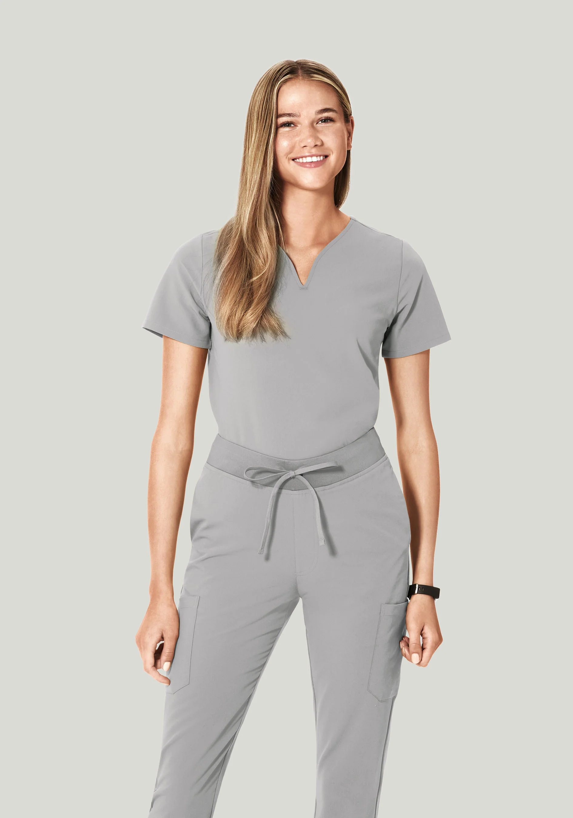Curved V-Neck Top Cloud - Image 2