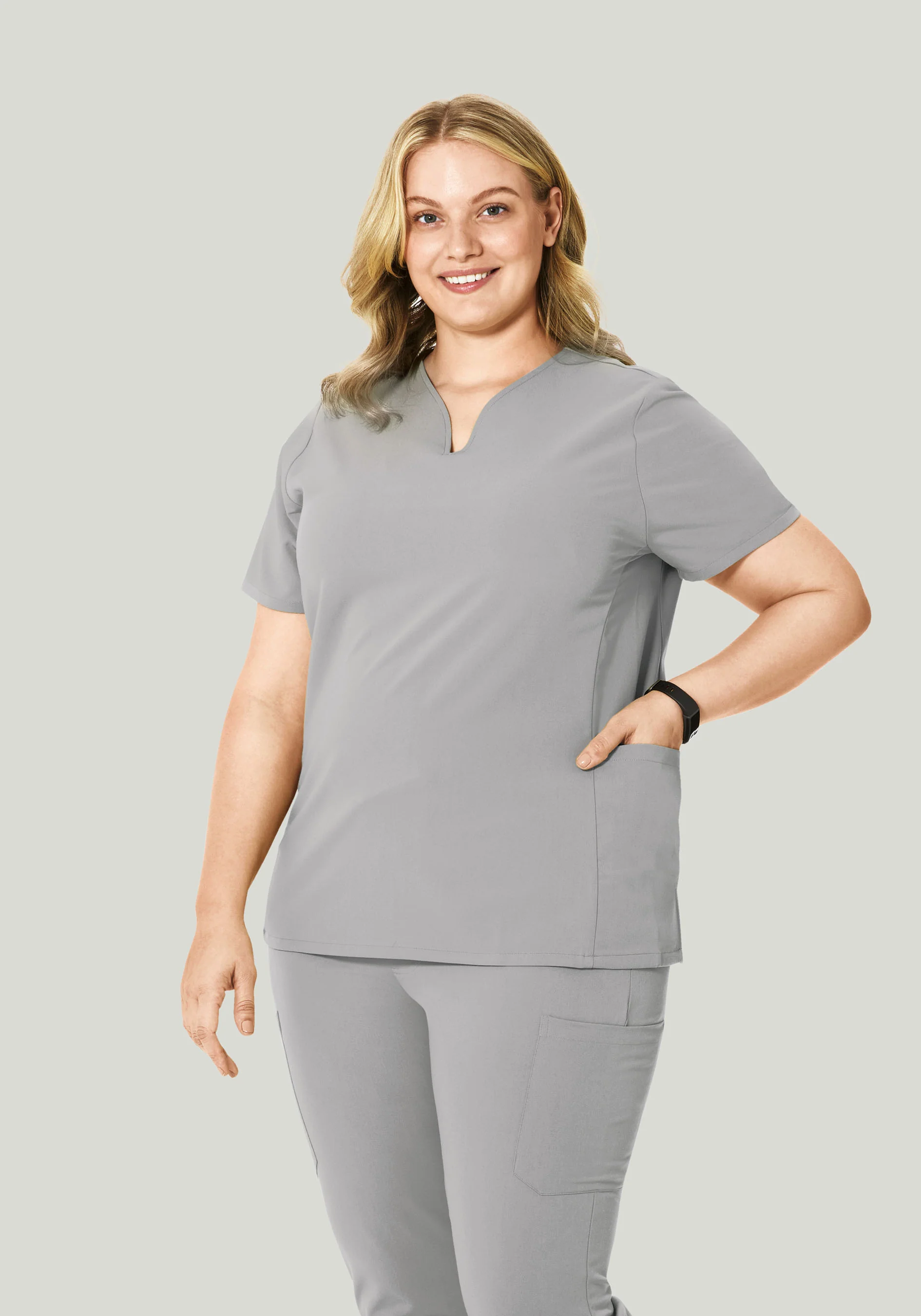 Curved V-Neck Top Cloud - Image 5