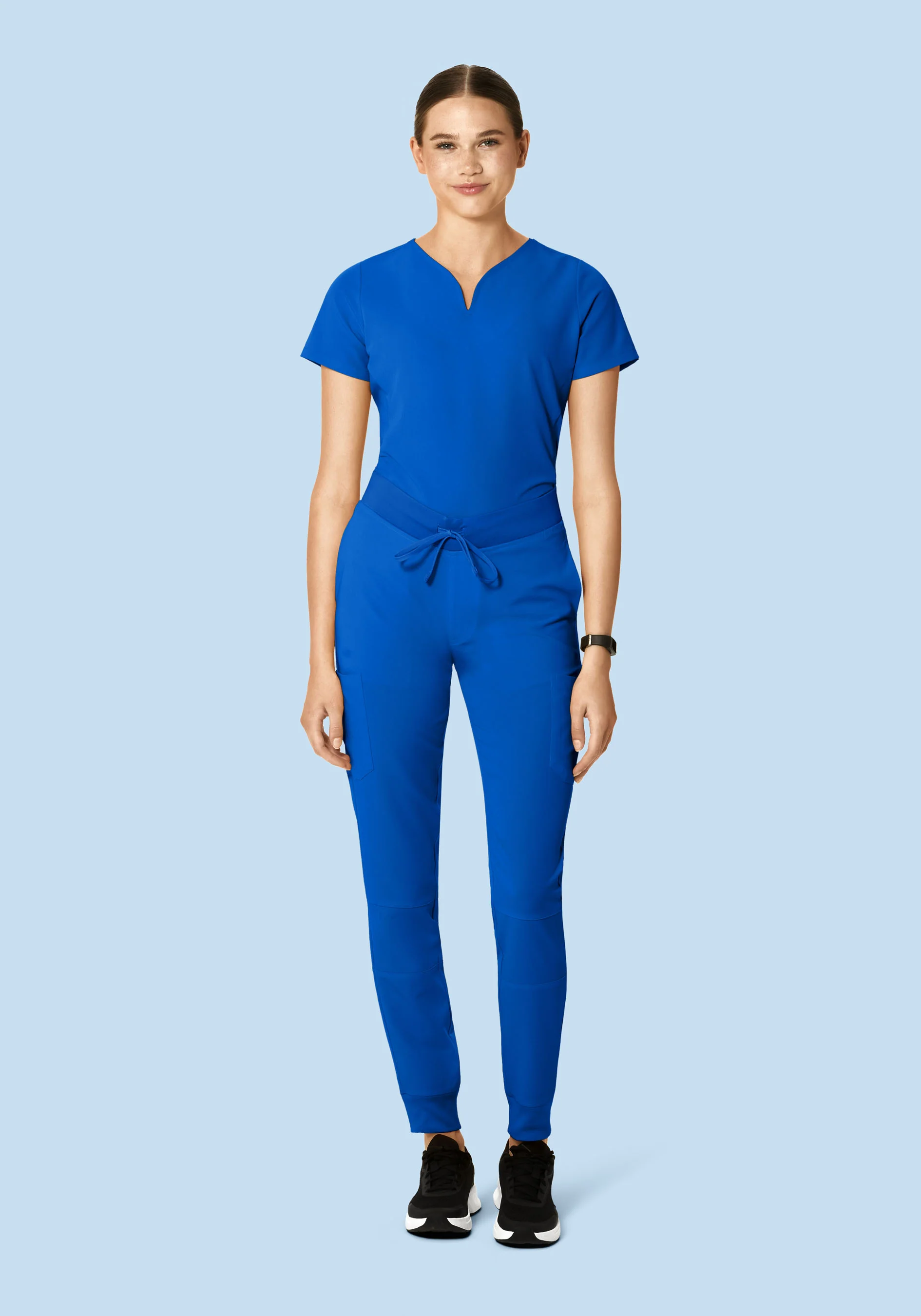 Curved V-Neck Top Cobalt - Image 4