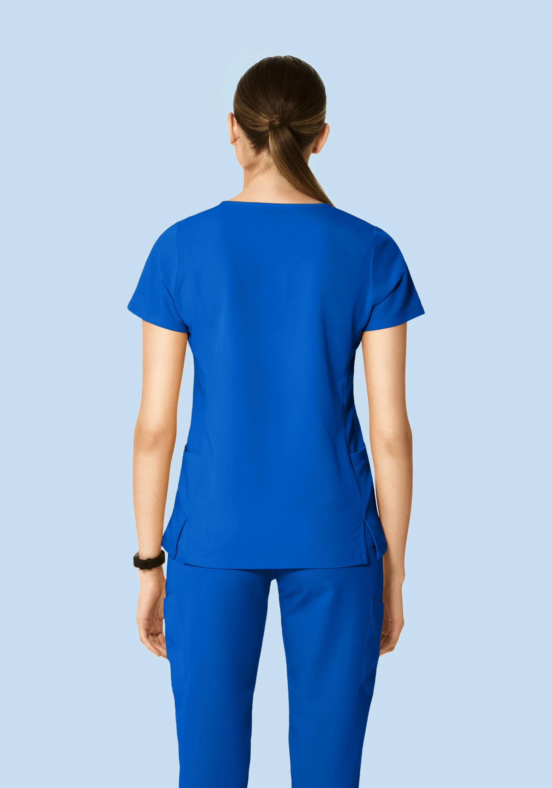 Curved V-Neck Top Cobalt - Image 5
