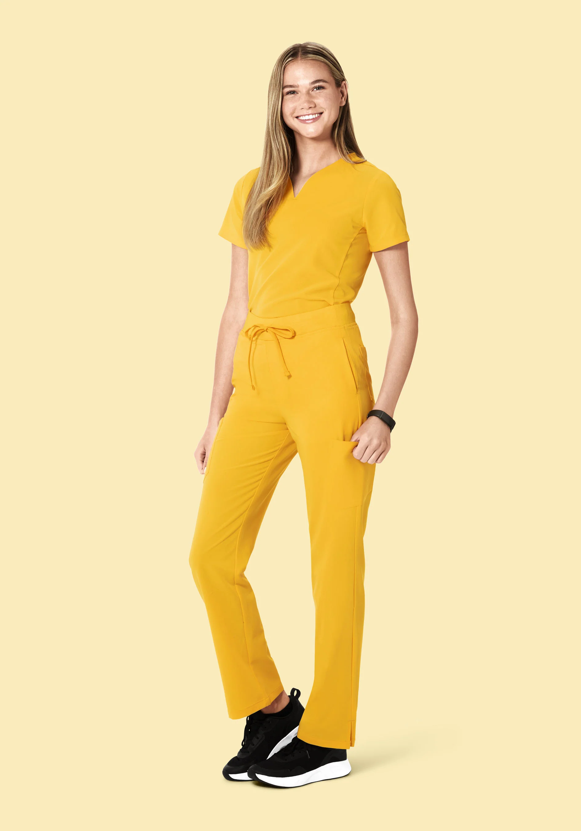 Curved V-Neck Top Daffodil - Image 3