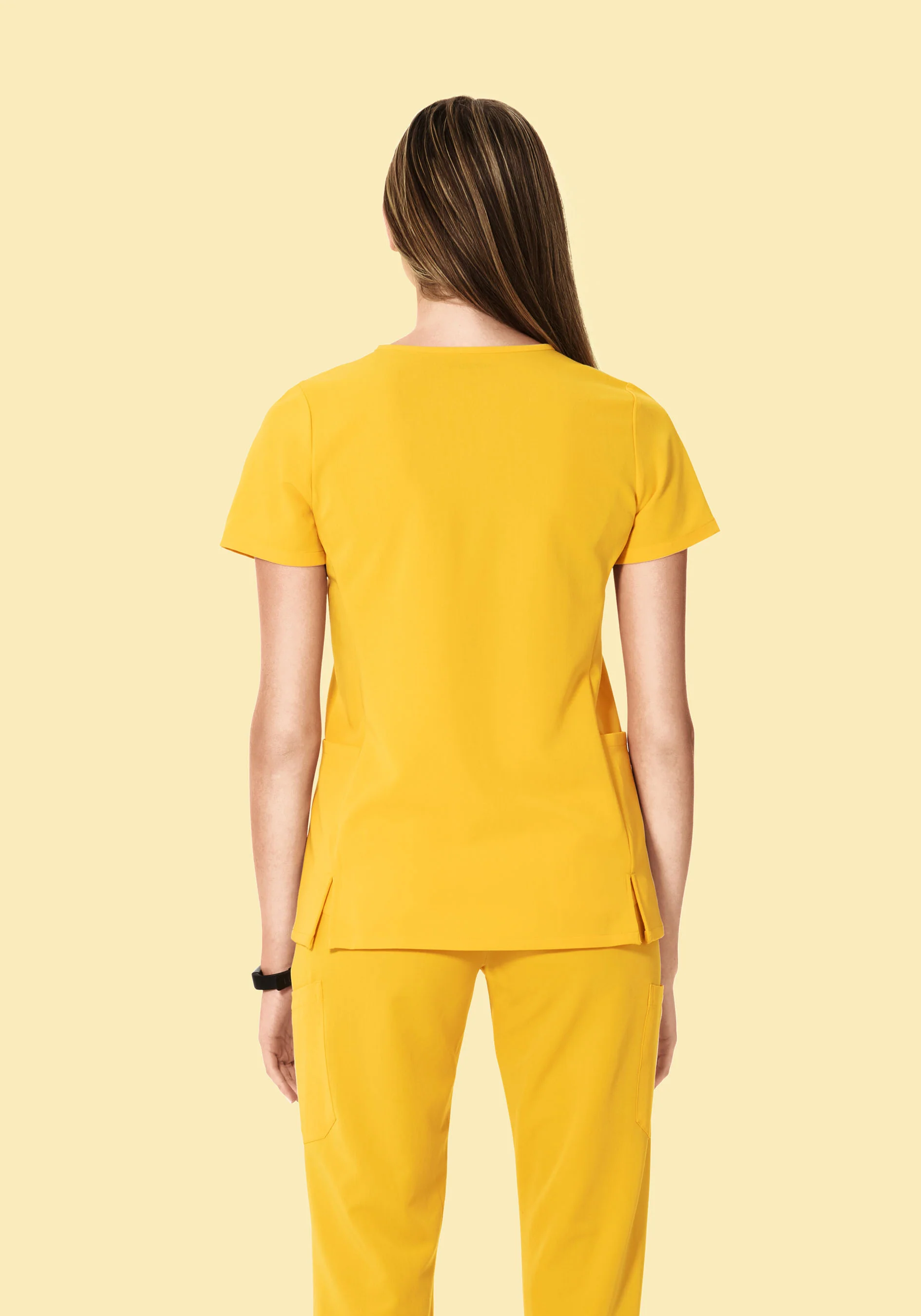 Curved V-Neck Top Daffodil - Image 4
