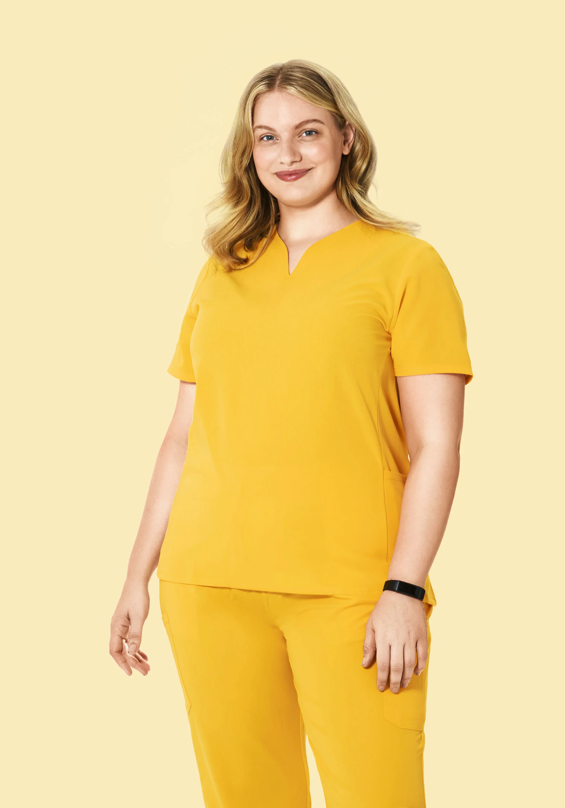 Curved V-Neck Top Daffodil - Image 6