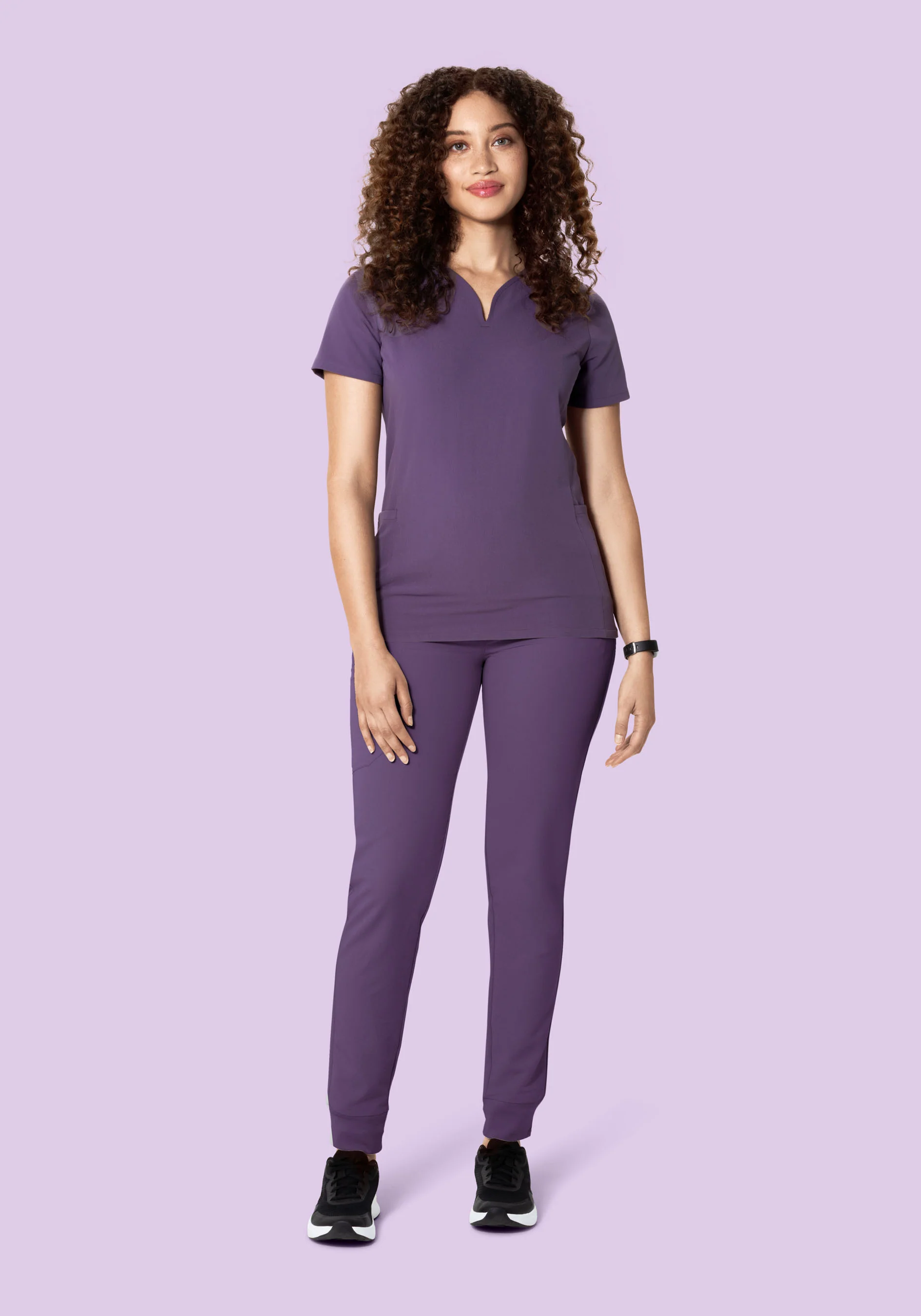 Curved V-Neck Top Dewberry - Image 5