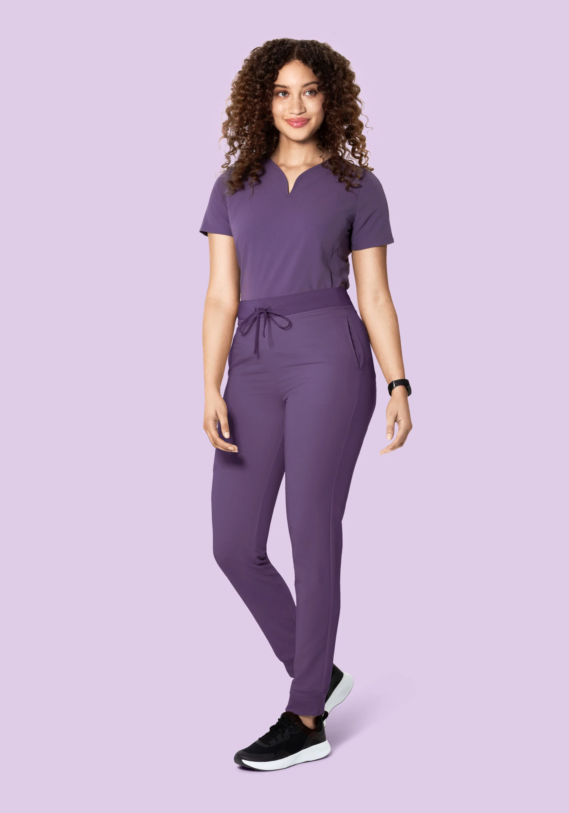 Curved V-Neck Top Dewberry - Image 6
