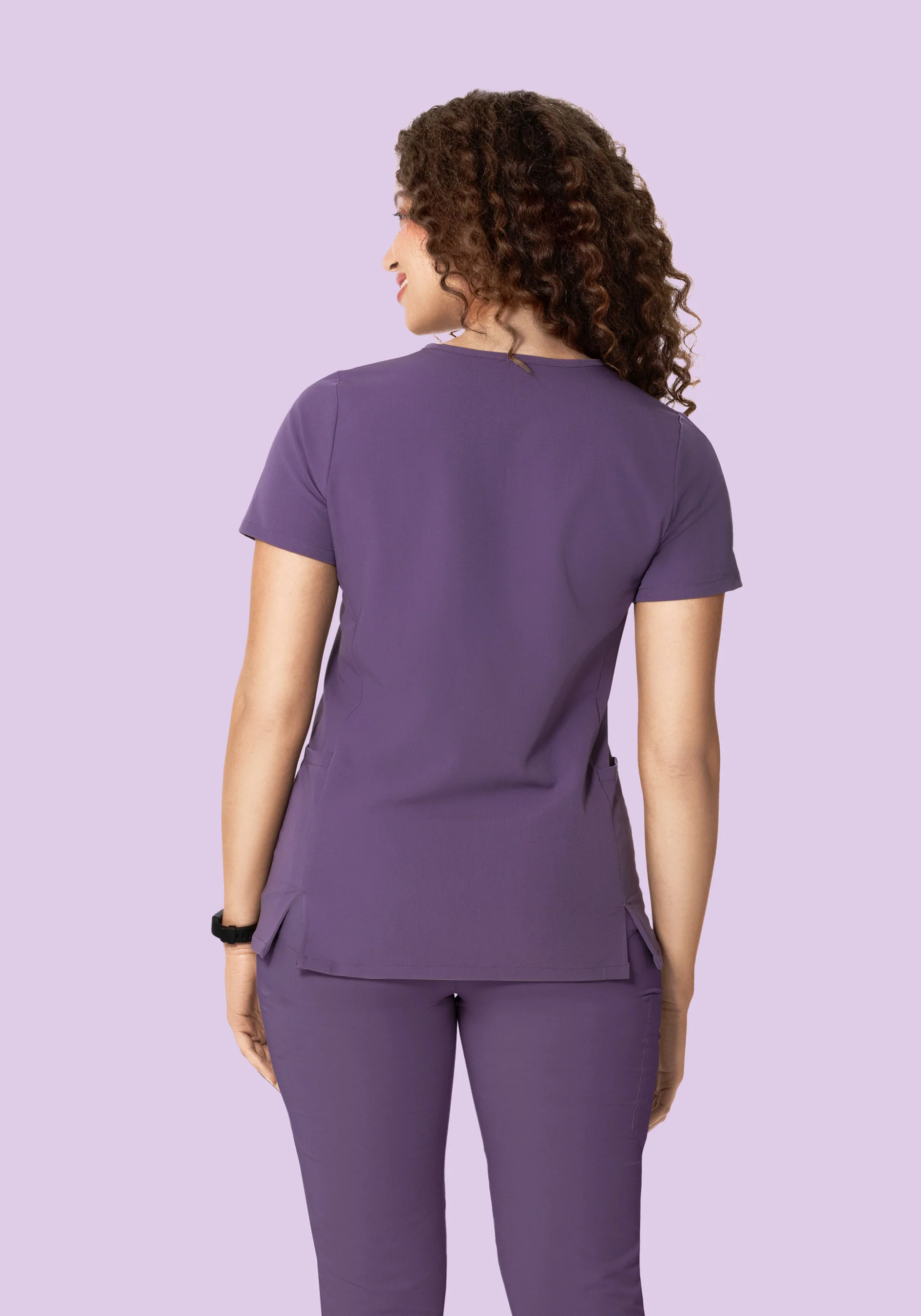 Curved V-Neck Top Dewberry - Image 7