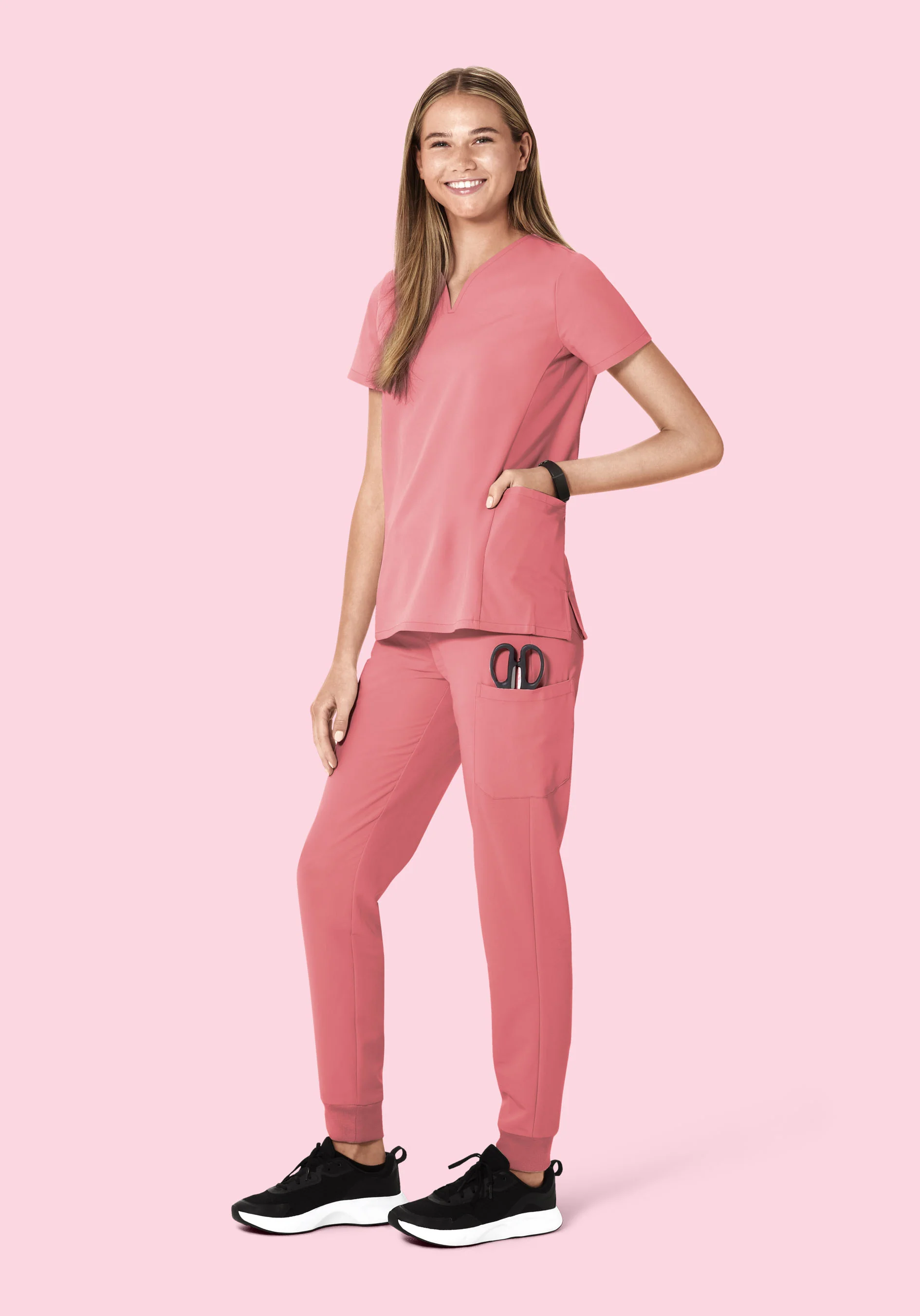 Curved V-Neck Top Peony - Image 4
