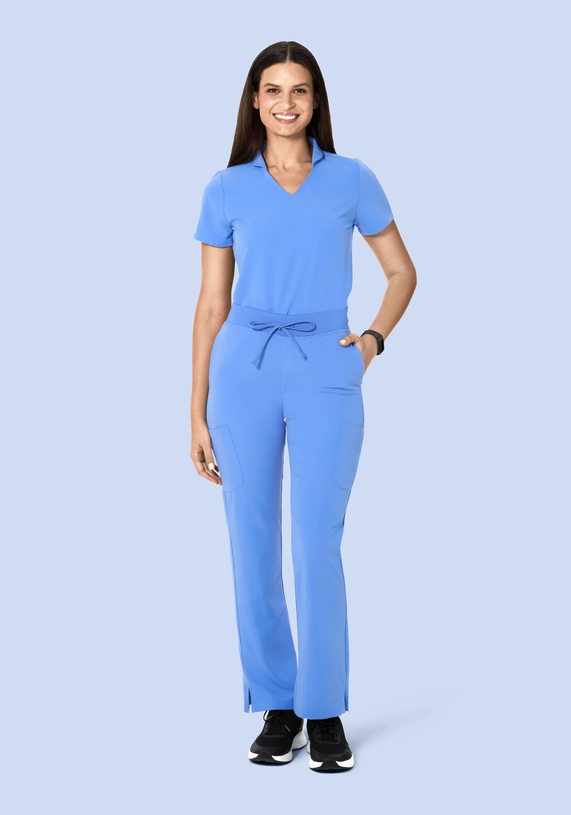 High Waisted Cargos Ceil Blue - Image 4