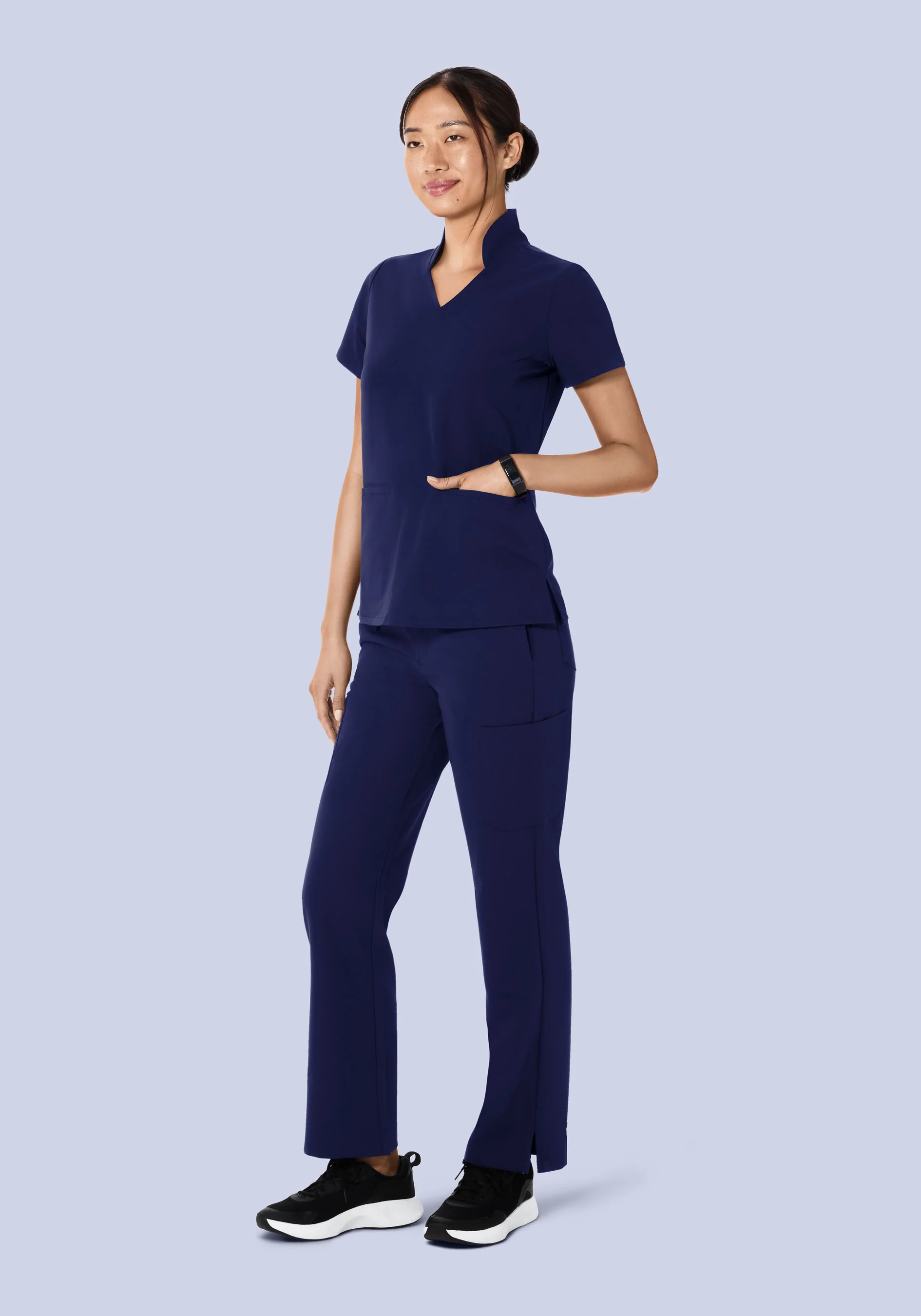 High Waisted Cargos Navy - Image 3