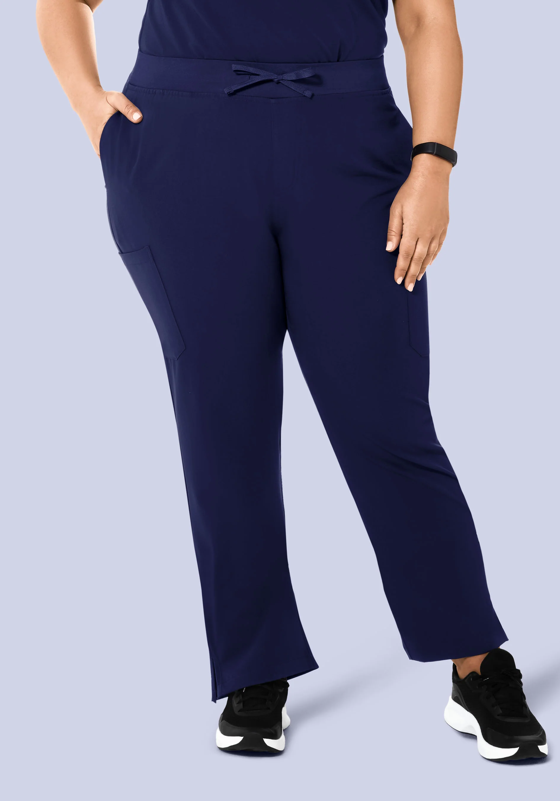 High Waisted Cargos Navy - Image 4