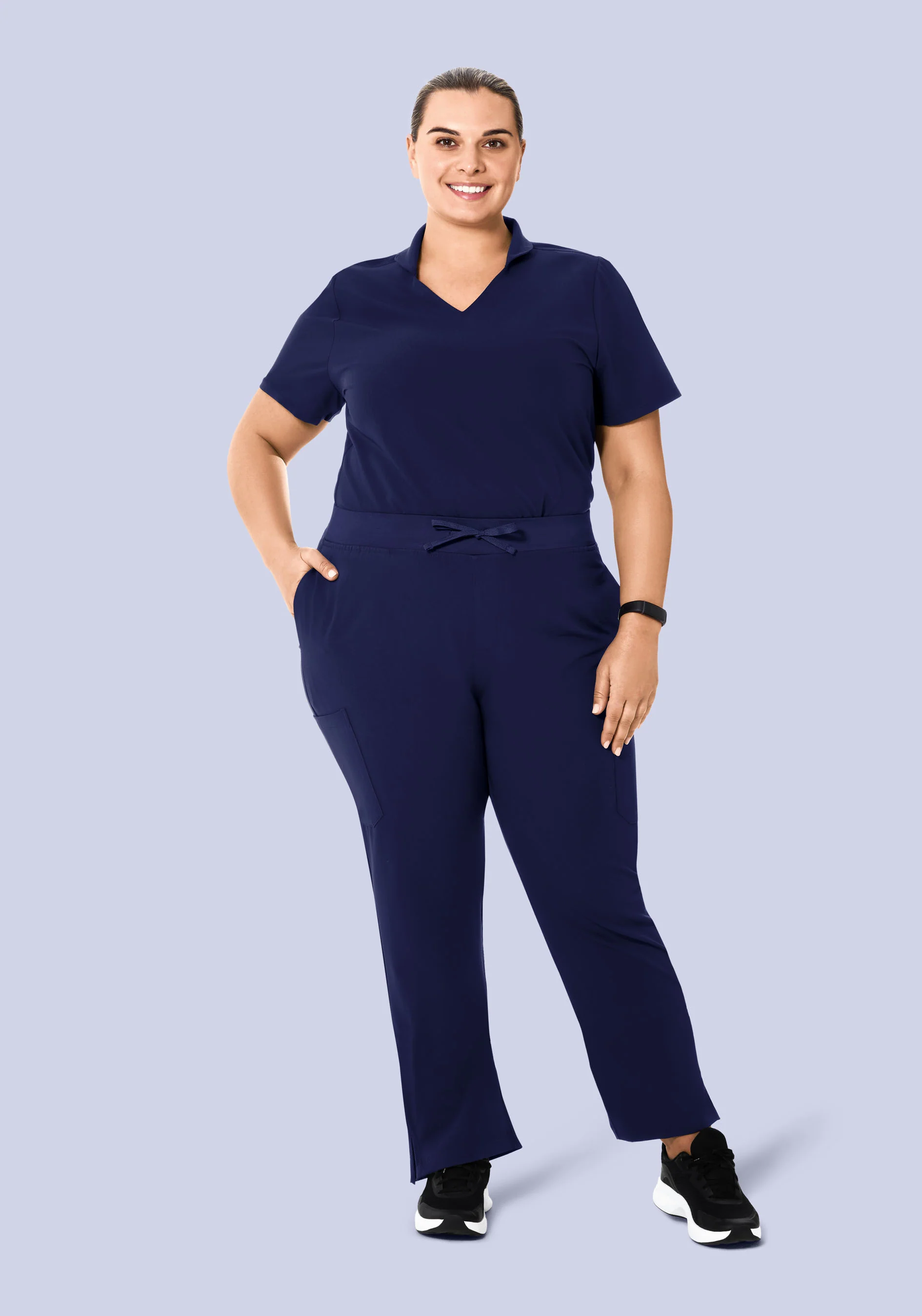 High Waisted Cargos Navy - Image 5
