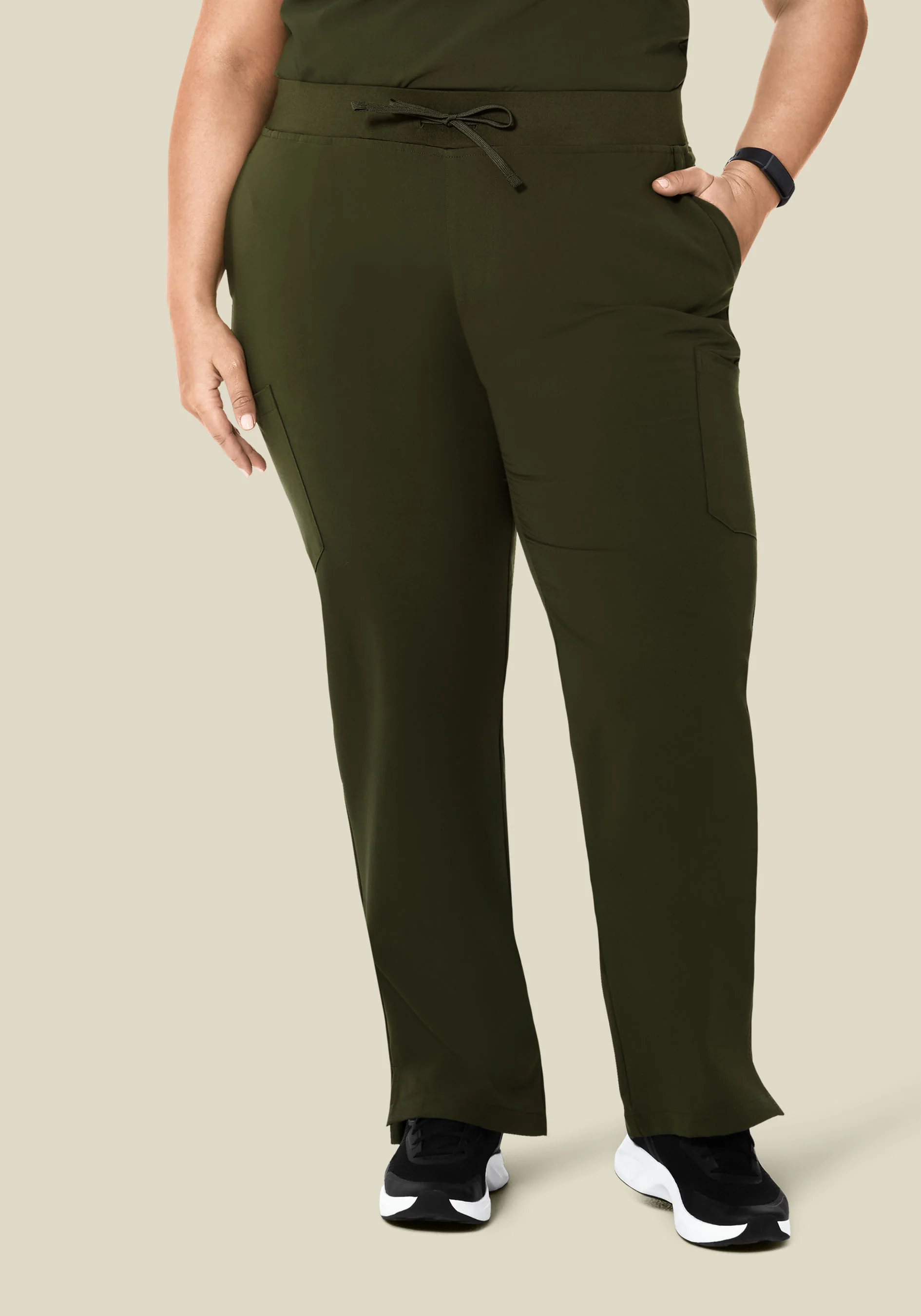 High Waisted Cargos Olive - Image 3