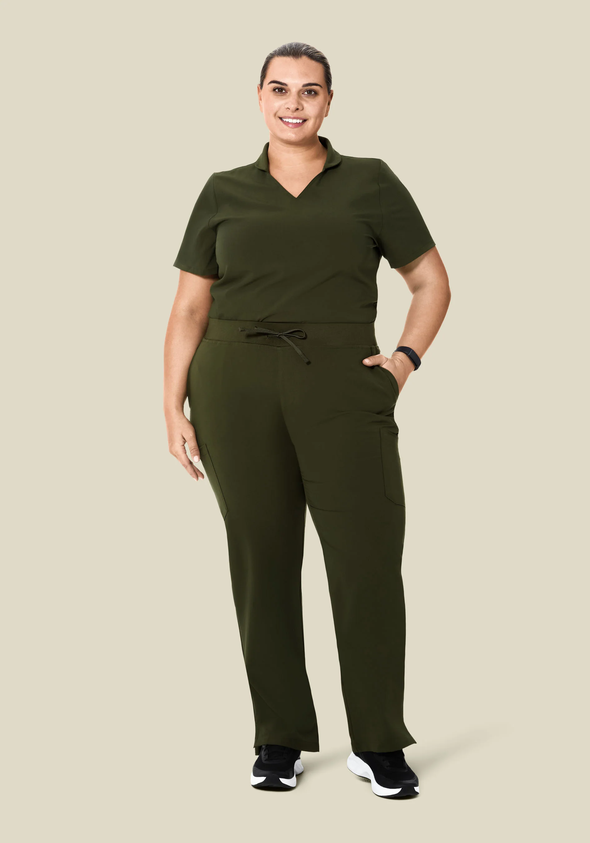 High Waisted Cargos Olive - Image 4