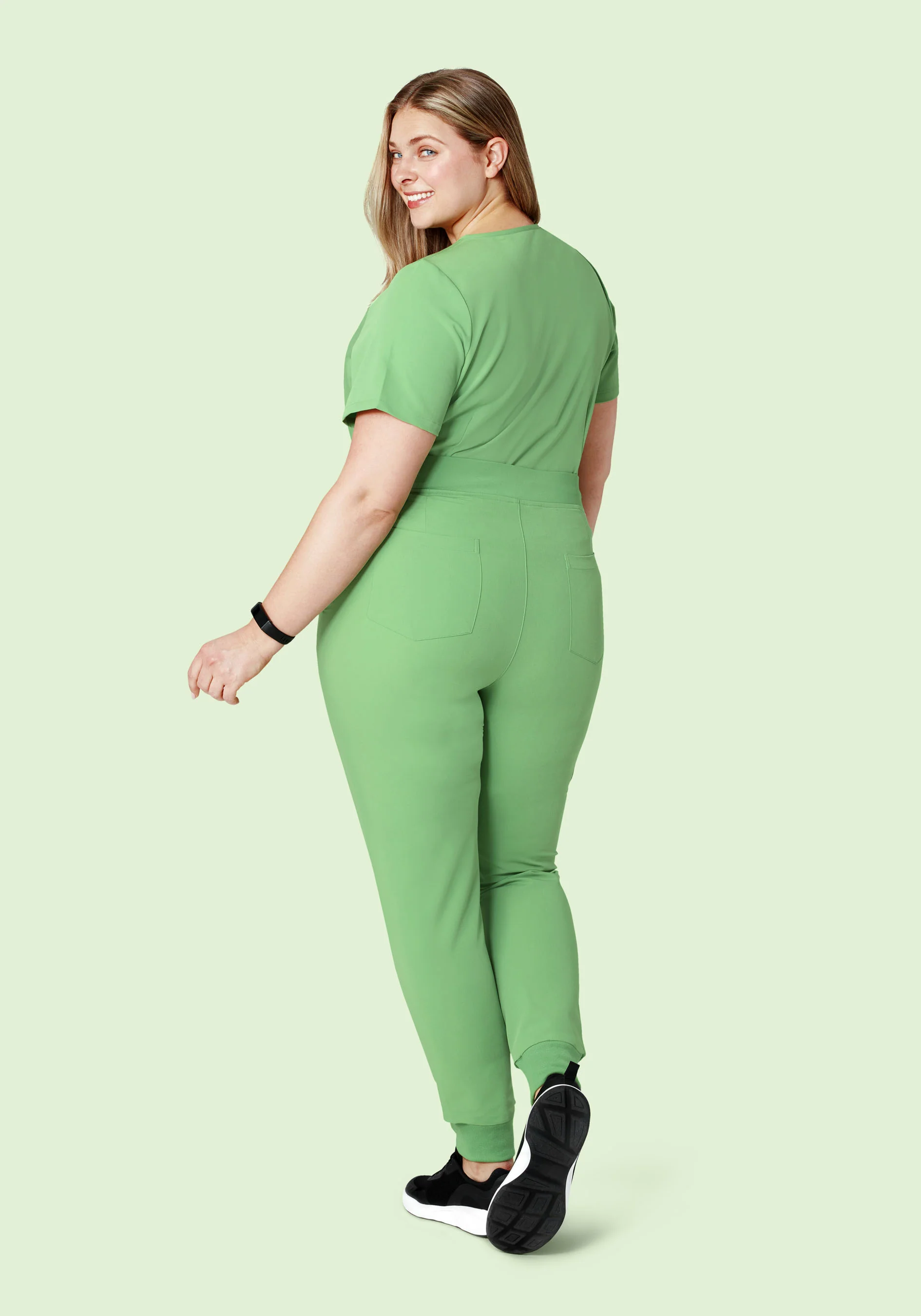 High Waisted Joggers Aloe - Image 8