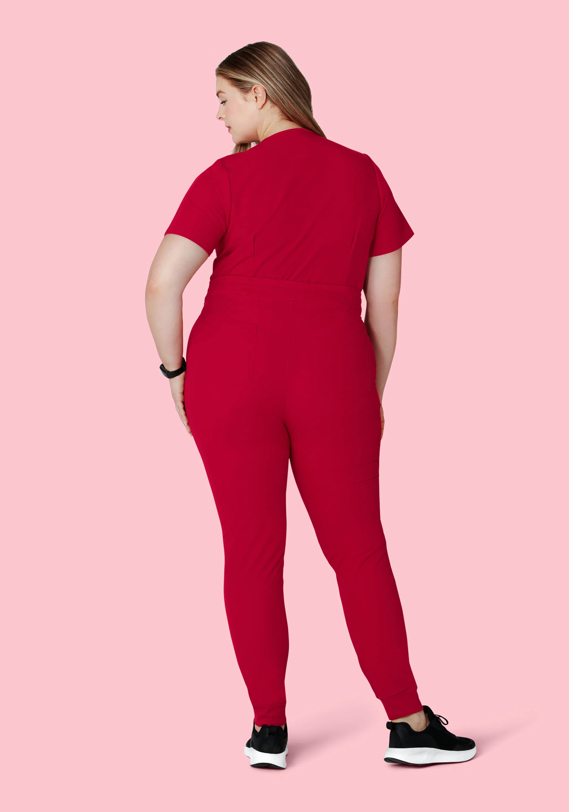 High Waisted Joggers Crimson - Image 10