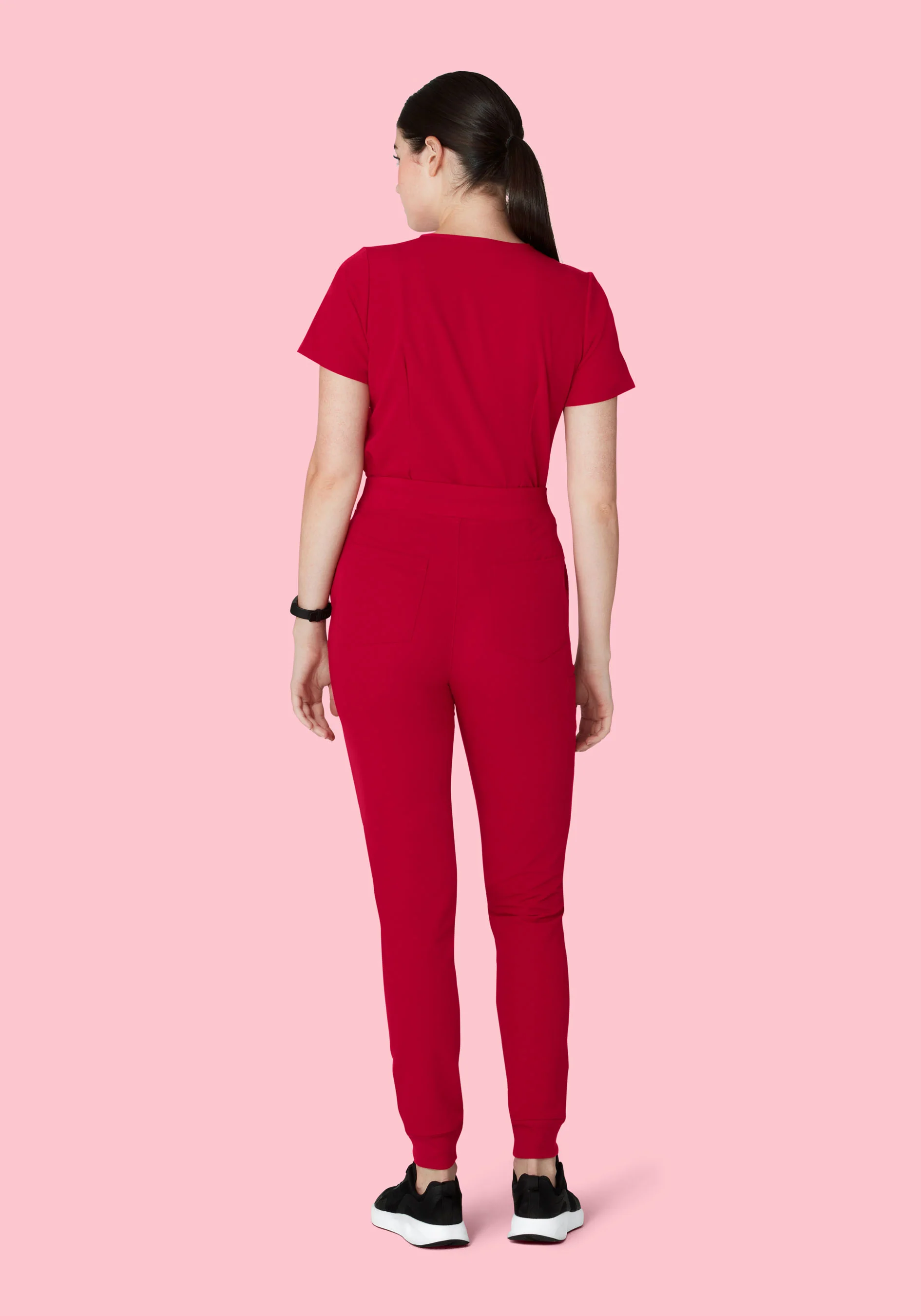 High Waisted Joggers Crimson - Image 6