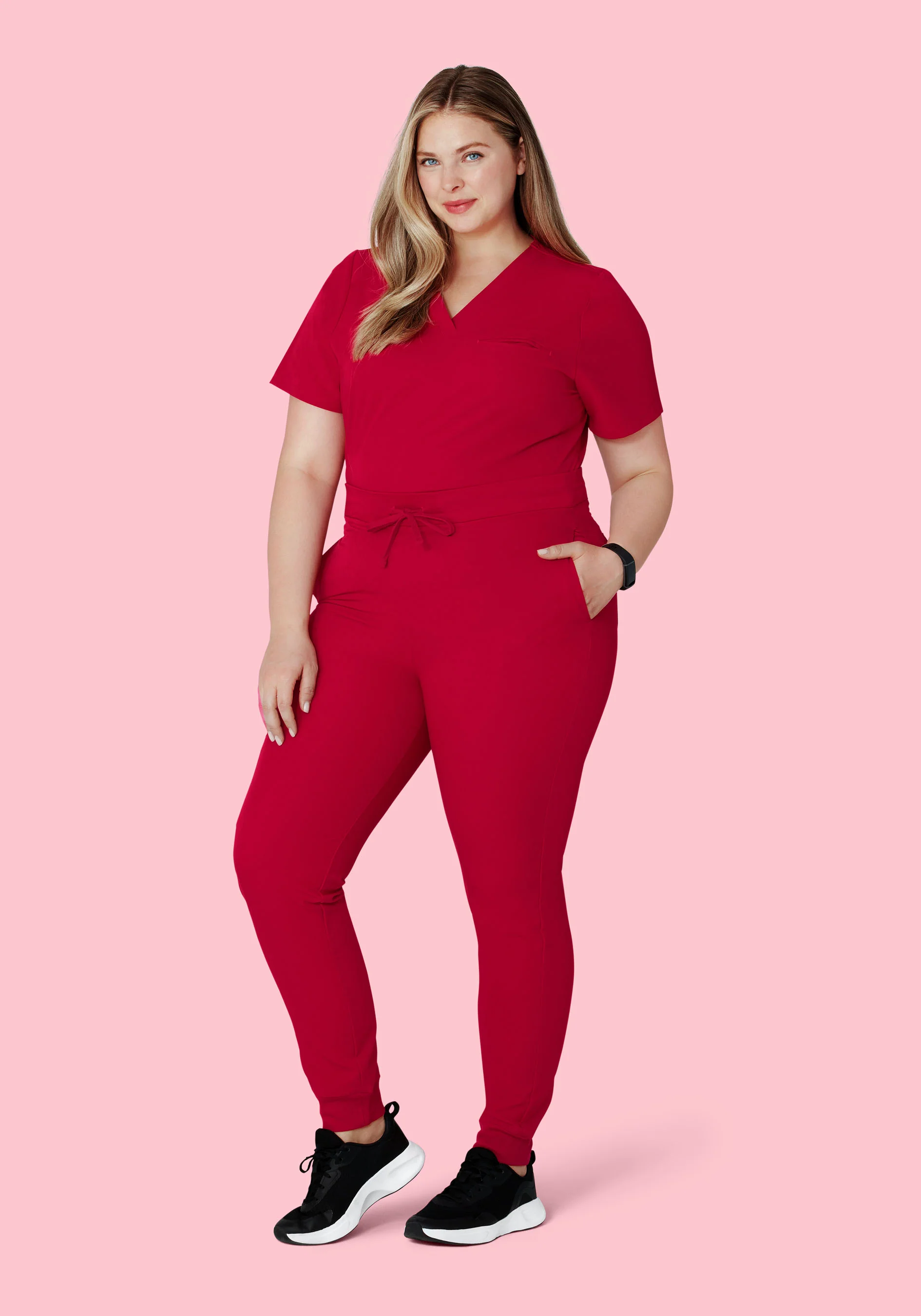 High Waisted Joggers Crimson - Image 7