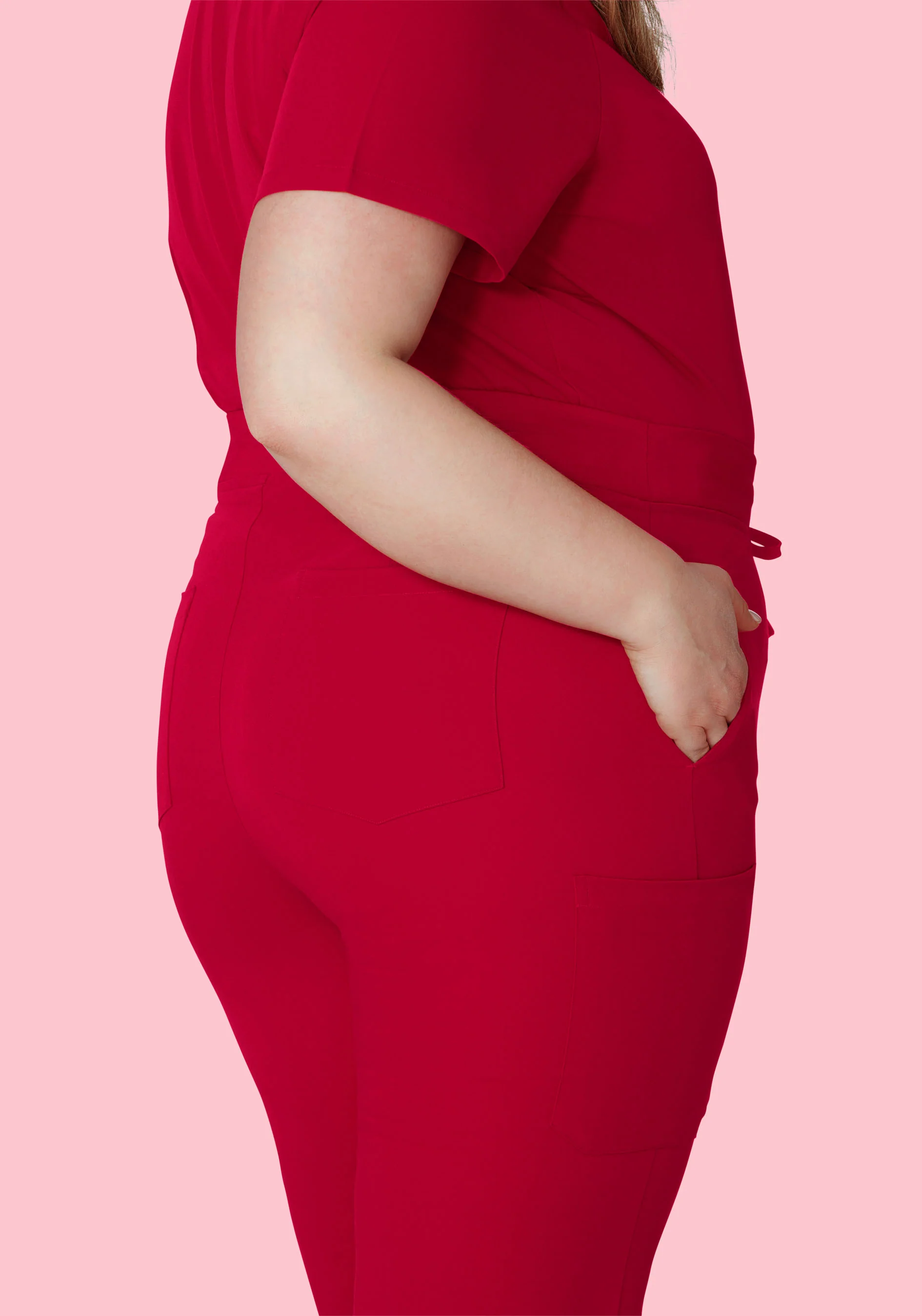 High Waisted Joggers Crimson - Image 8