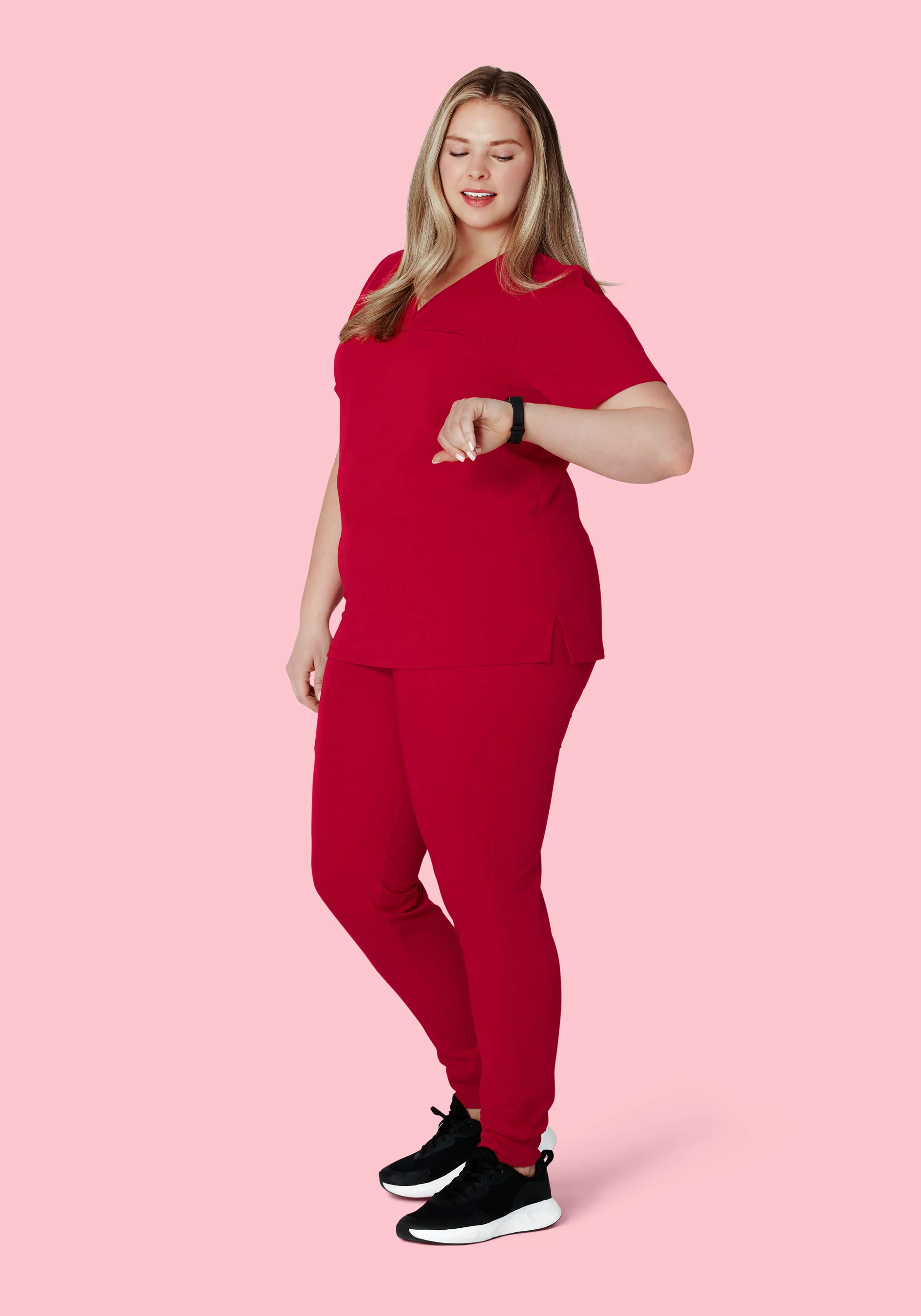 High Waisted Joggers Crimson - Image 9
