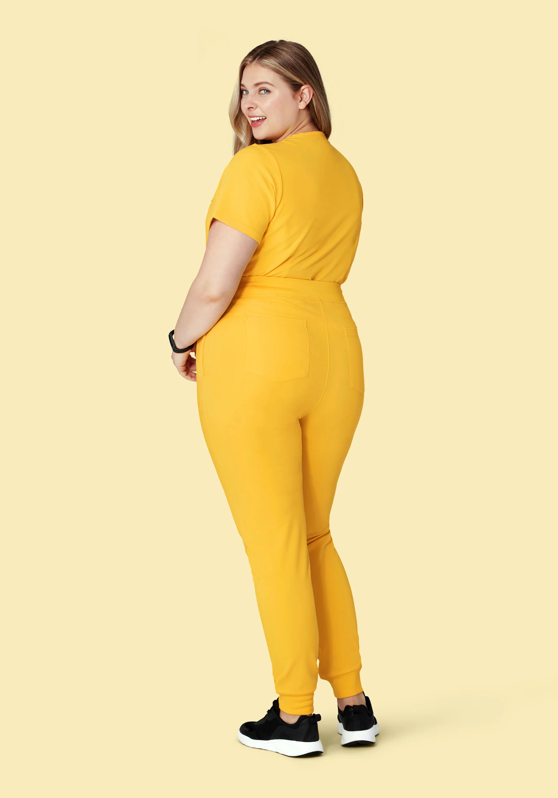 High Waisted Joggers Daffodil - Image 9