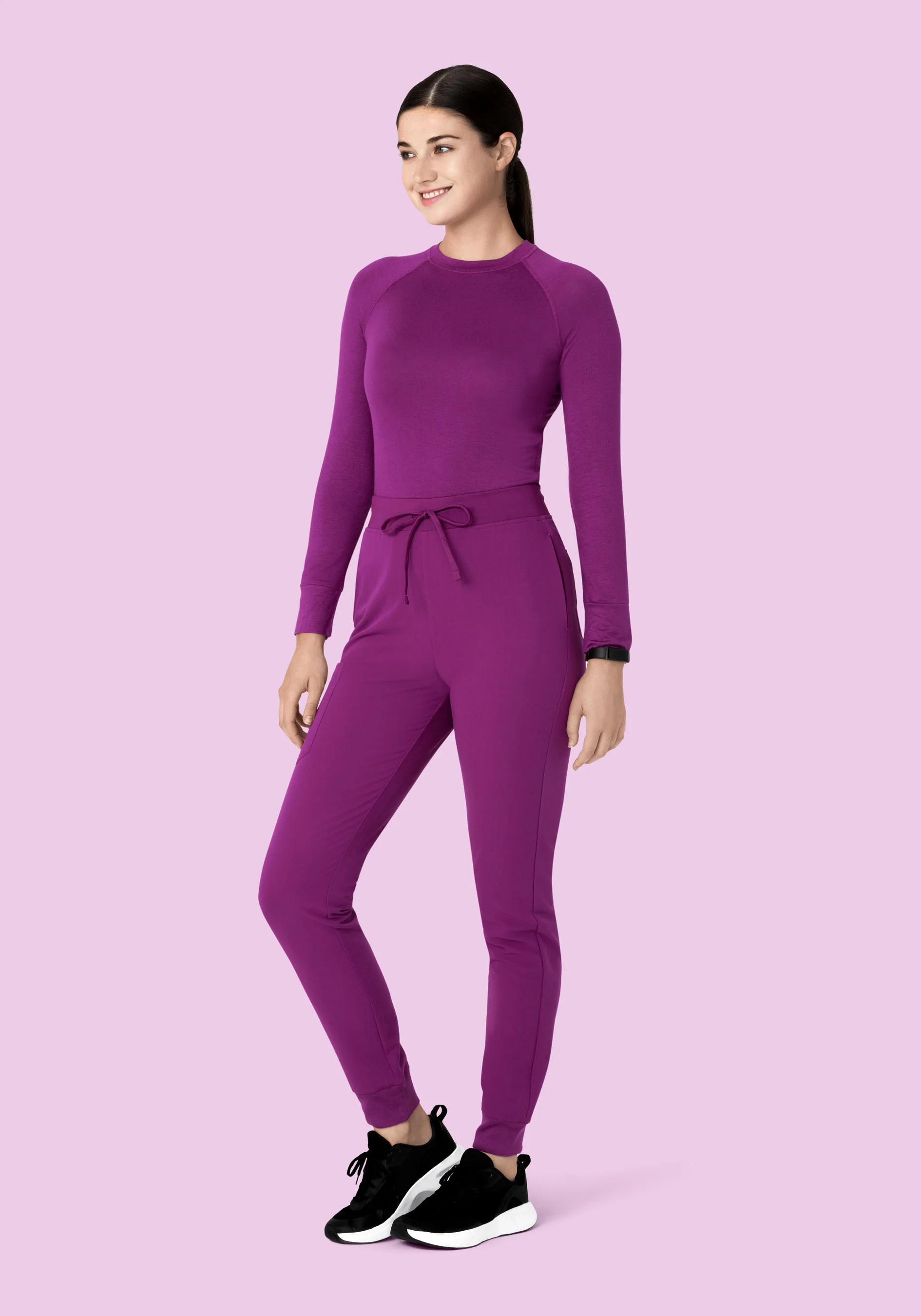 High Waisted Joggers Dark Orchid - Image 4