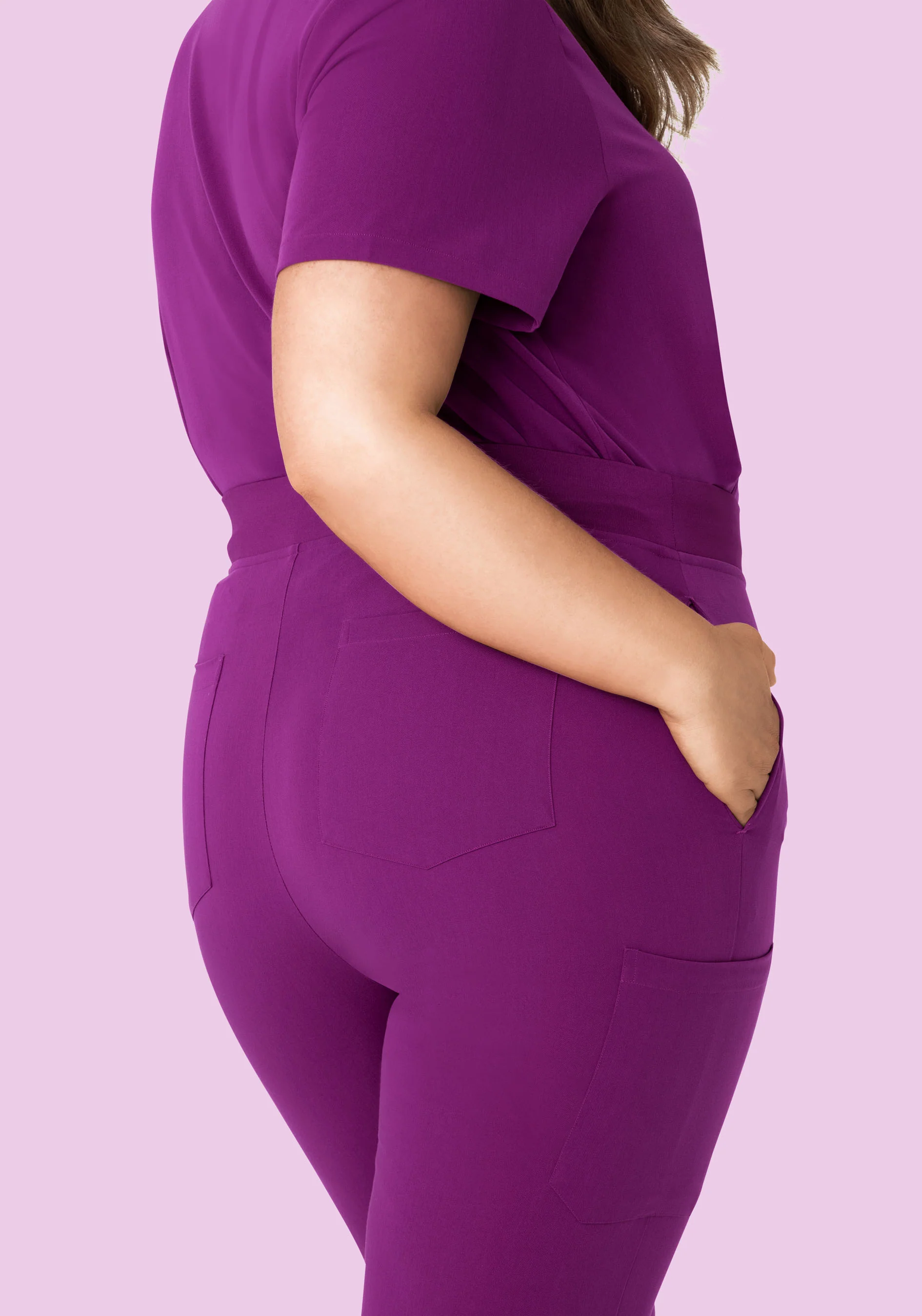 High Waisted Joggers Dark Orchid - Image 7