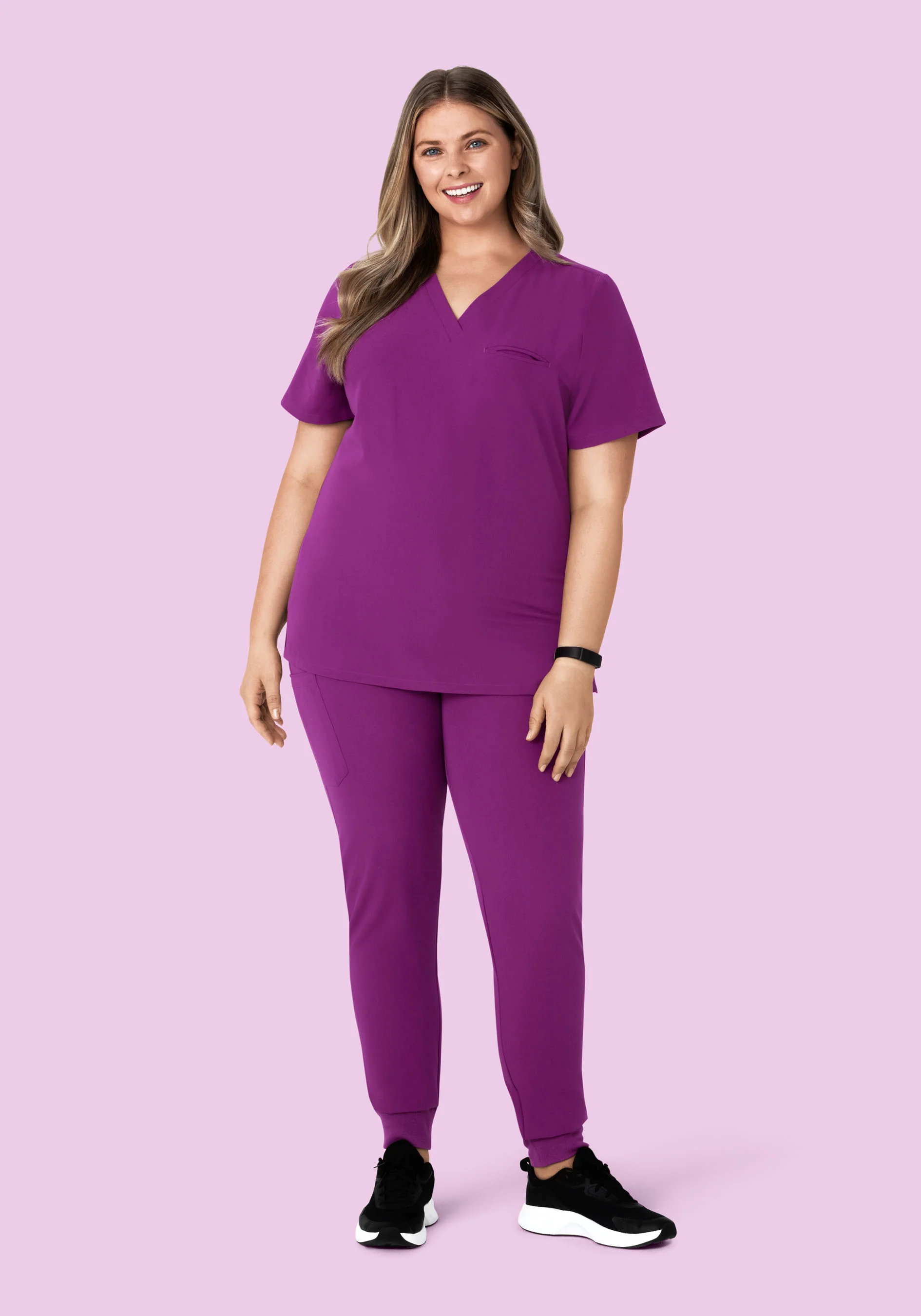 High Waisted Joggers Dark Orchid - Image 8