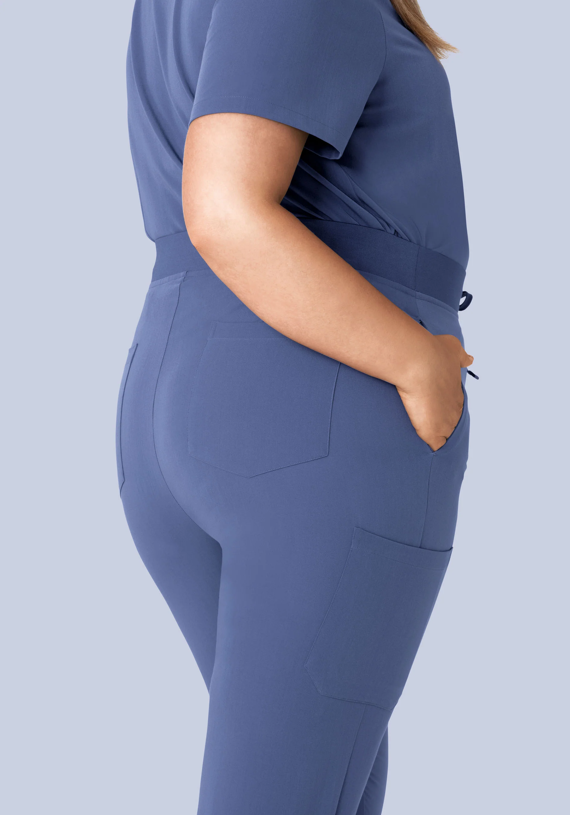 High Waisted Joggers Deep Periwinkle - Image 3