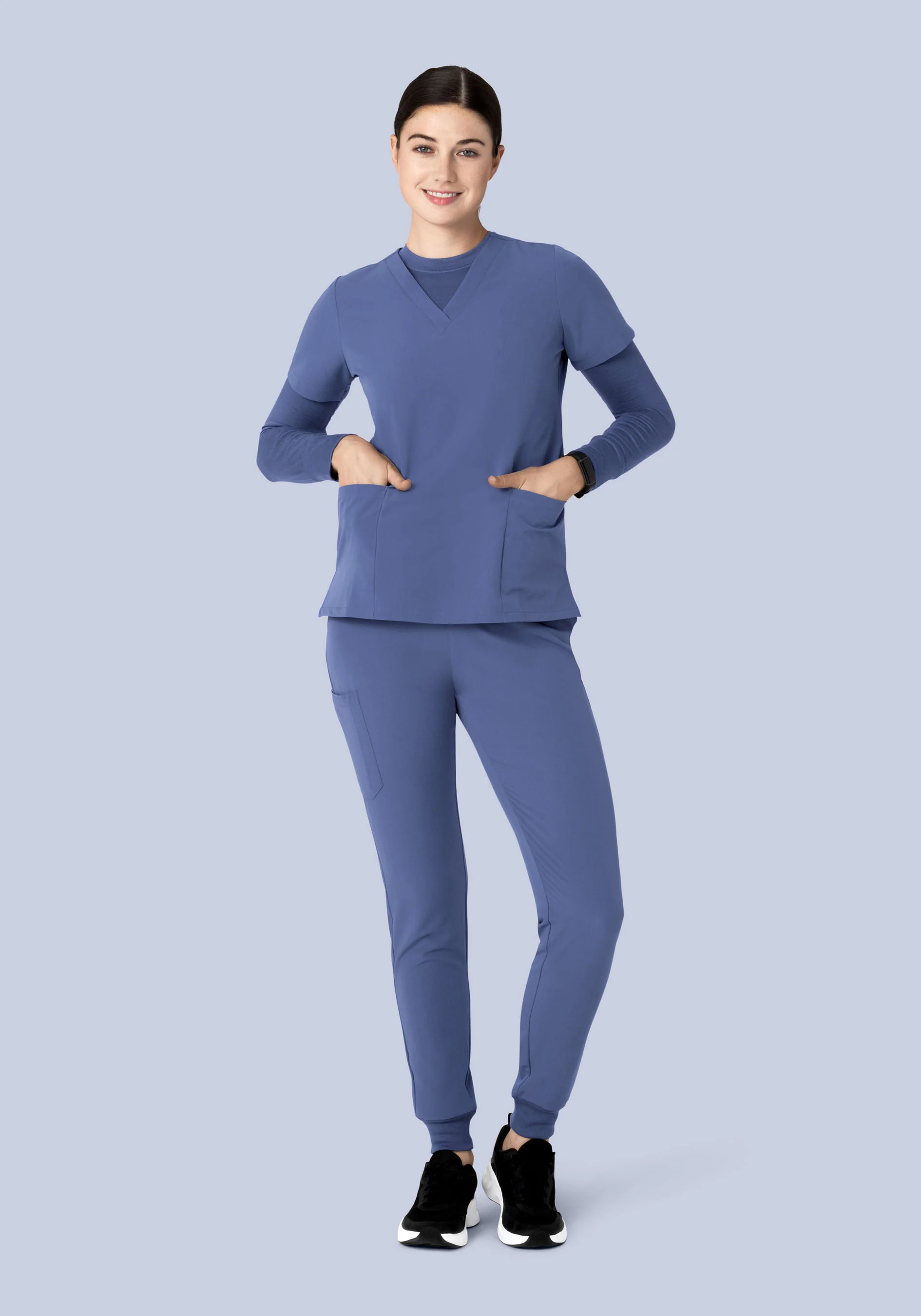 High Waisted Joggers Deep Periwinkle - Image 4