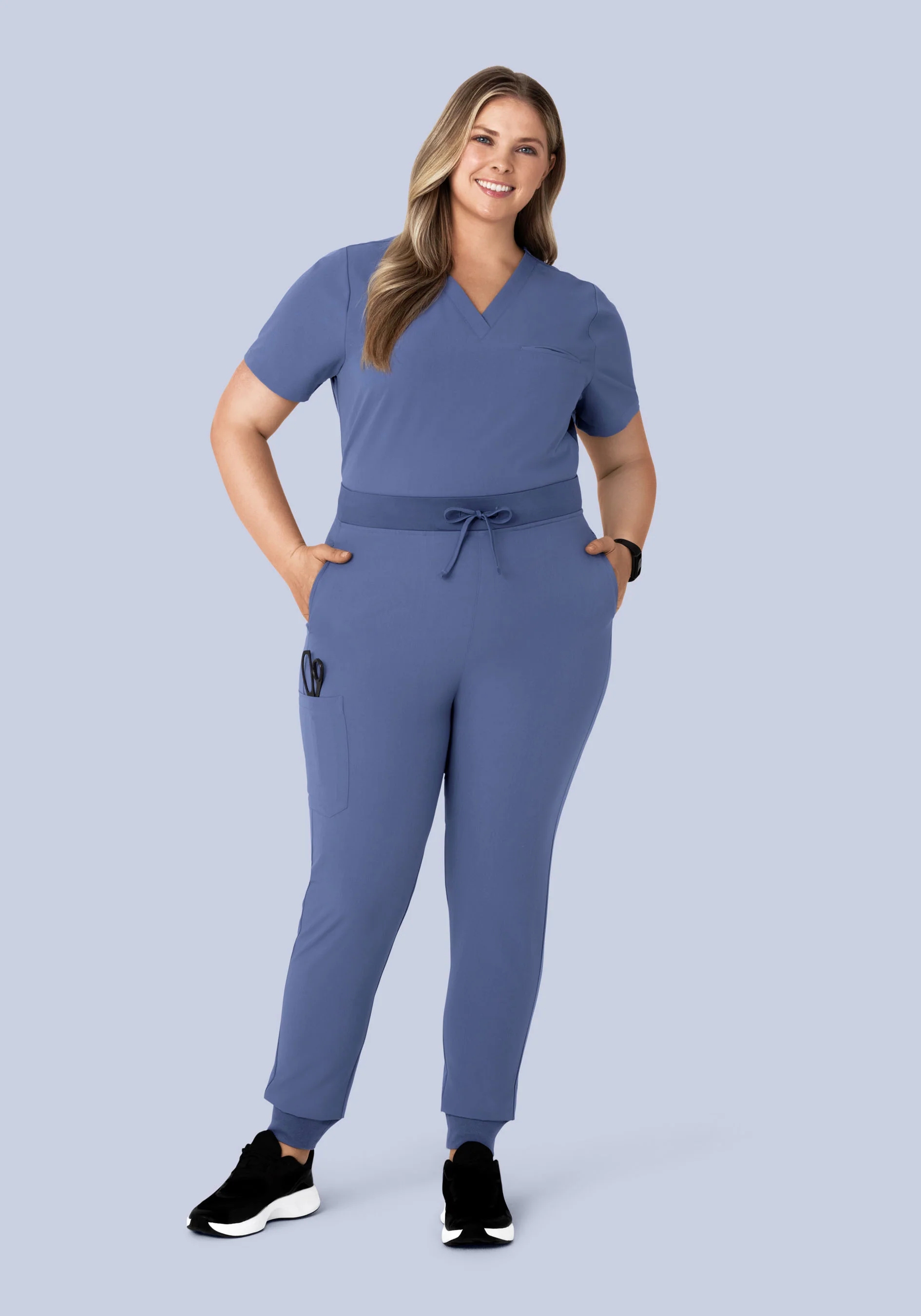 High Waisted Joggers Deep Periwinkle - Image 7