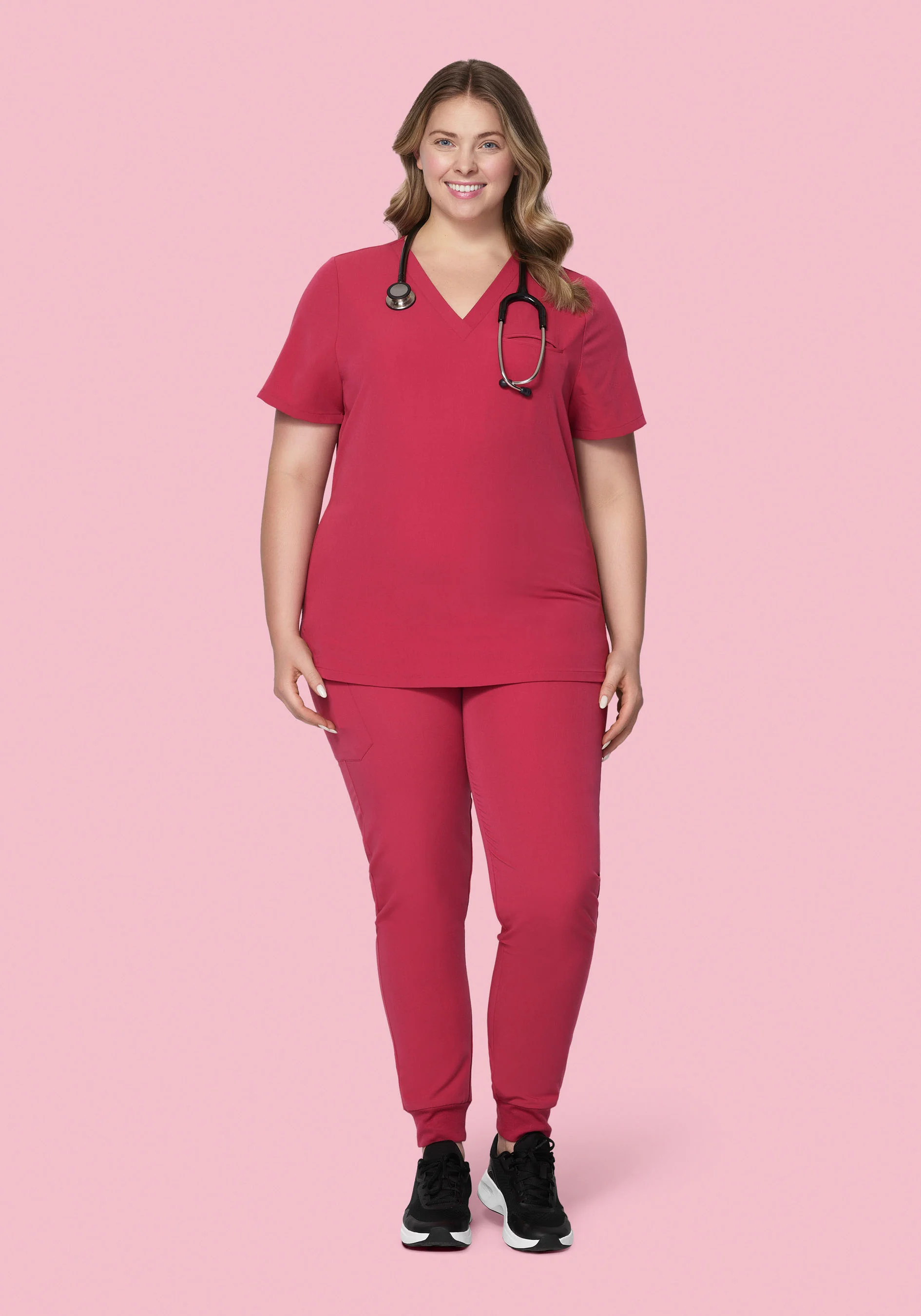 High Waisted Joggers Deep Rose - Image 7