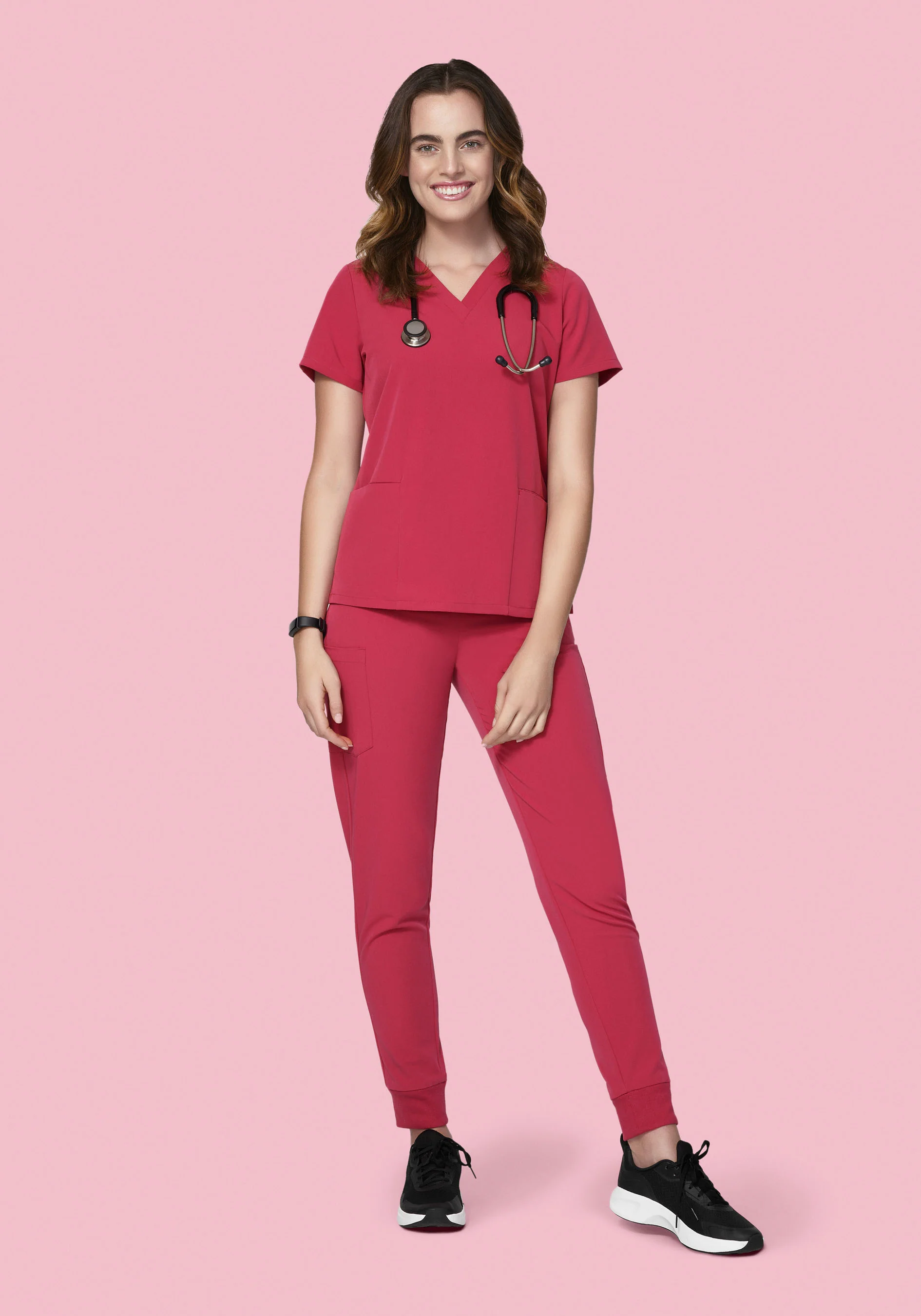 High Waisted Joggers Deep Rose - Image 8