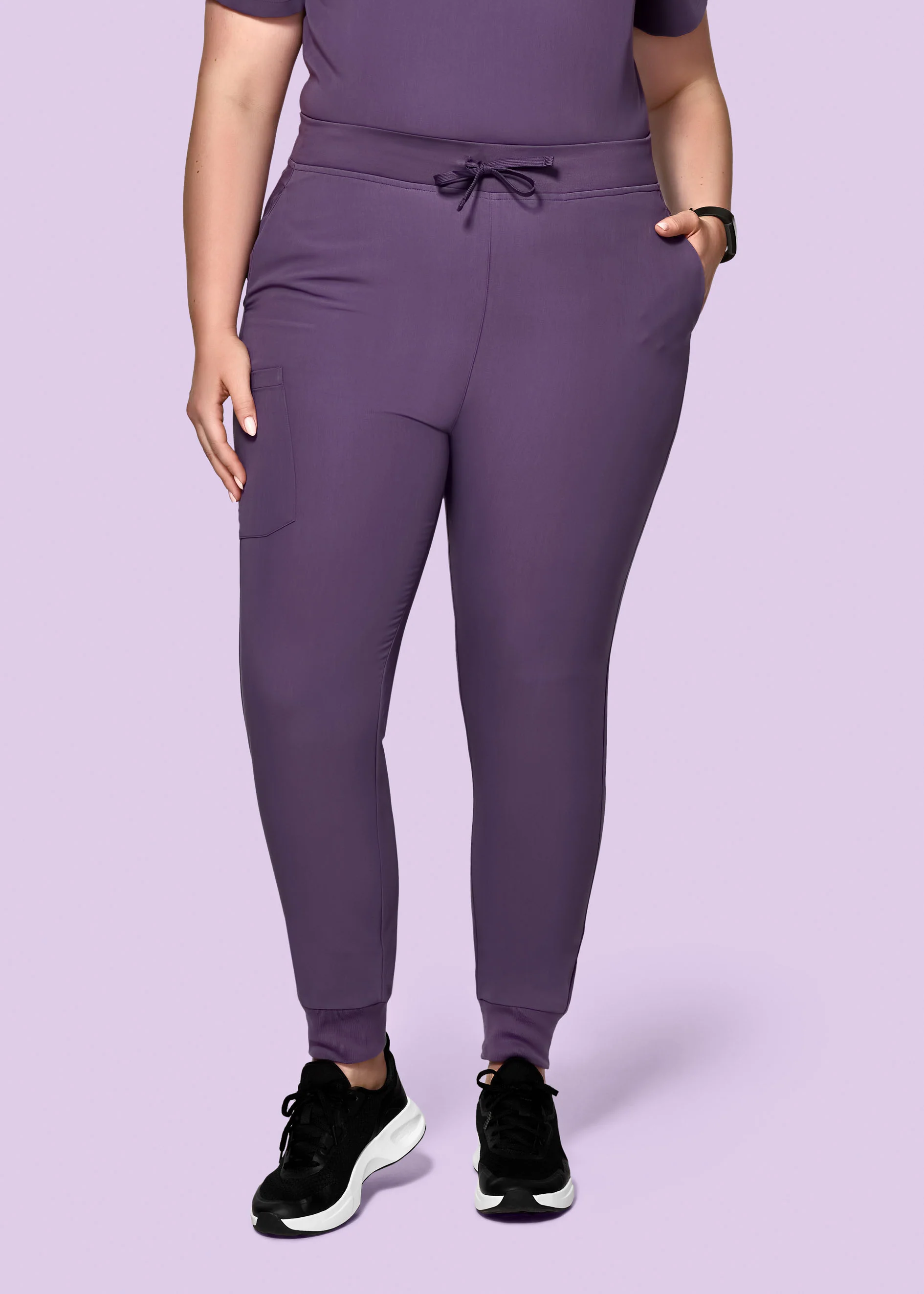 High Waisted Joggers Dewberry - Image 6
