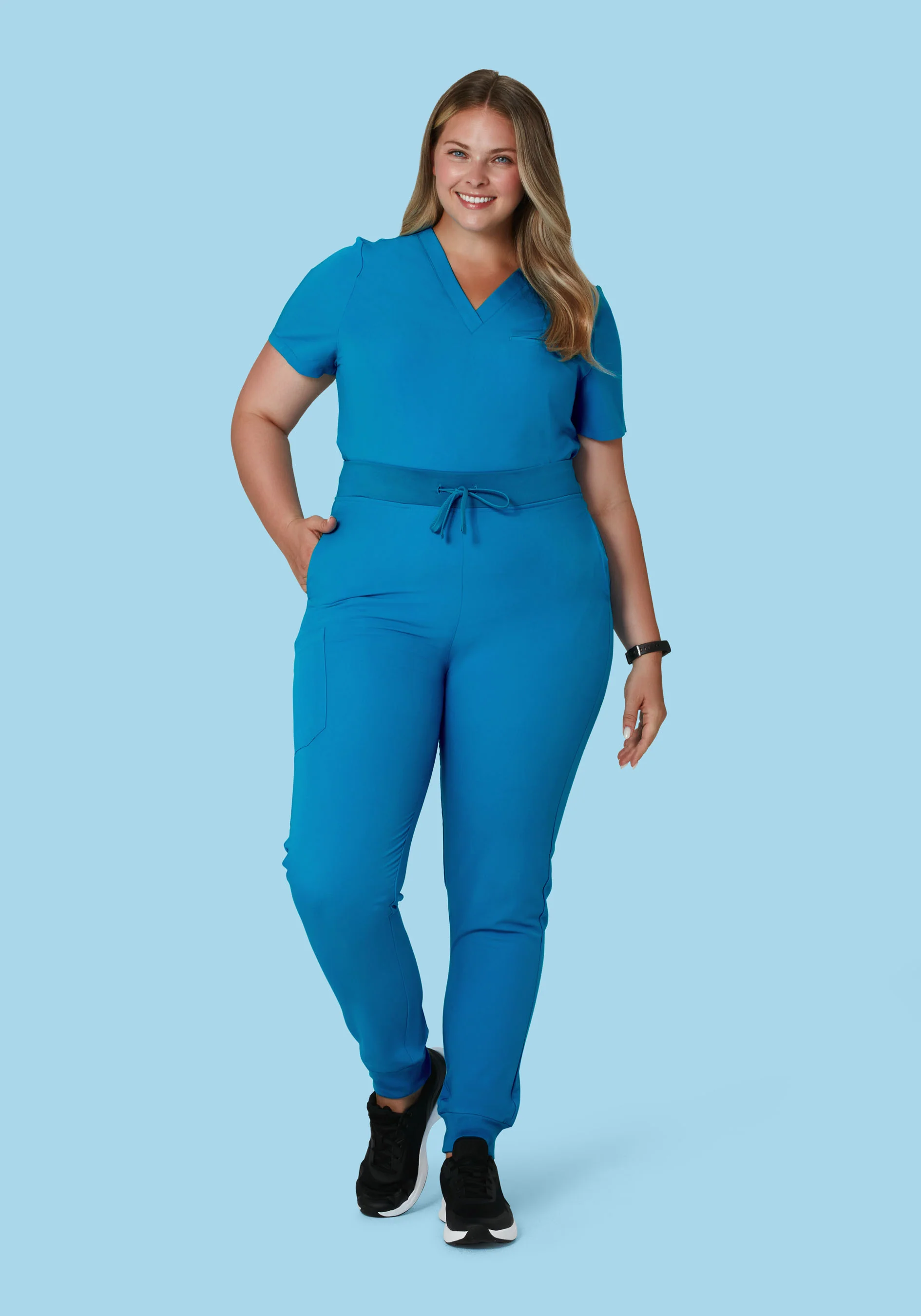High Waisted Joggers Electric Blue - Image 5