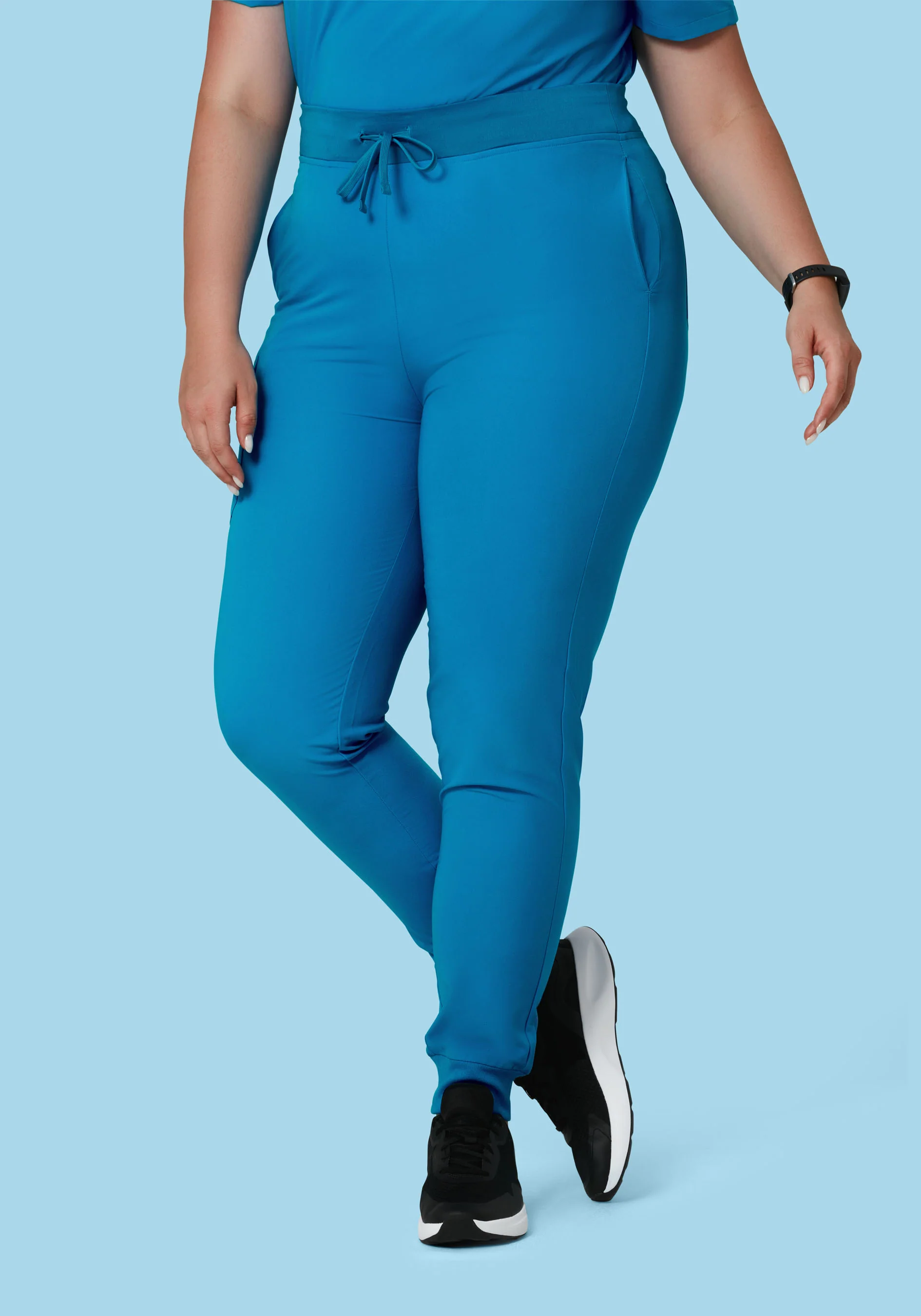 High Waisted Joggers Electric Blue - Image 6