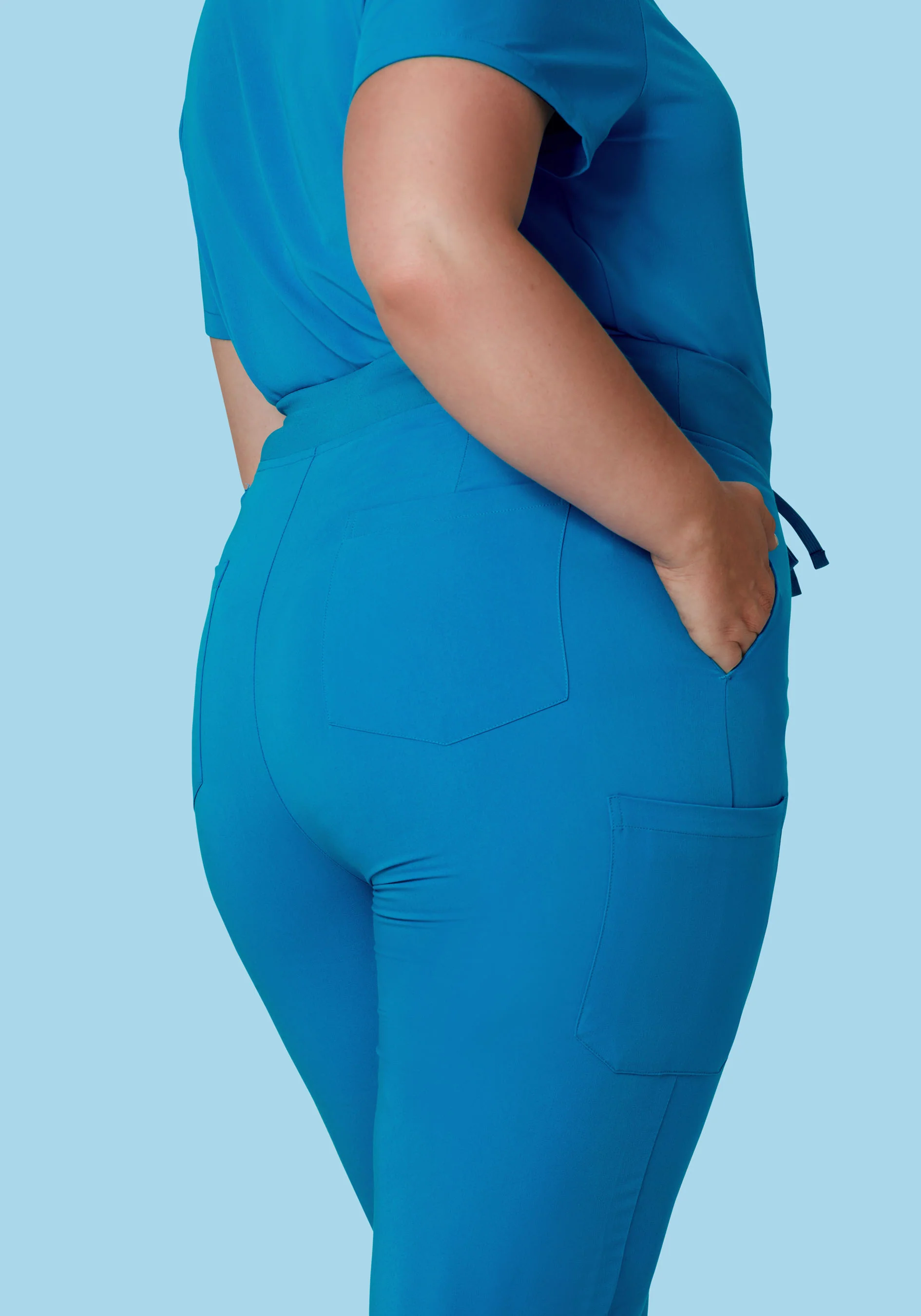 High Waisted Joggers Electric Blue - Image 8